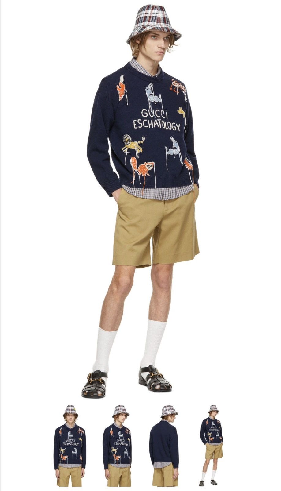 Gucci Gucci SS21 Navy Freya Hartas Edition 'Eschatology' Sweater Size US XXL / EU 58 / 5 - 18 Thumbnail