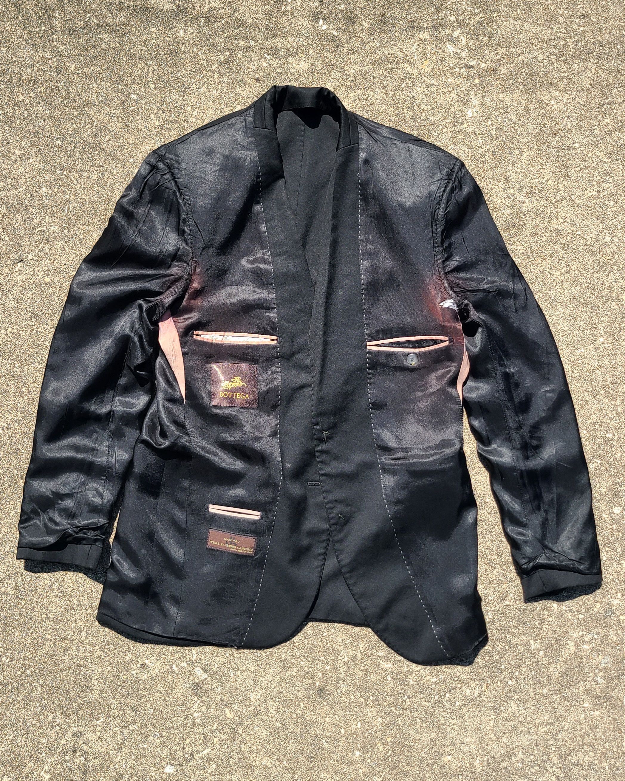 Bottega Veneta × Vitale Barberis Canonico Bottega Veneta Black Two Button Blazer Suit Jacket 38R Size 38R - 7 Thumbnail
