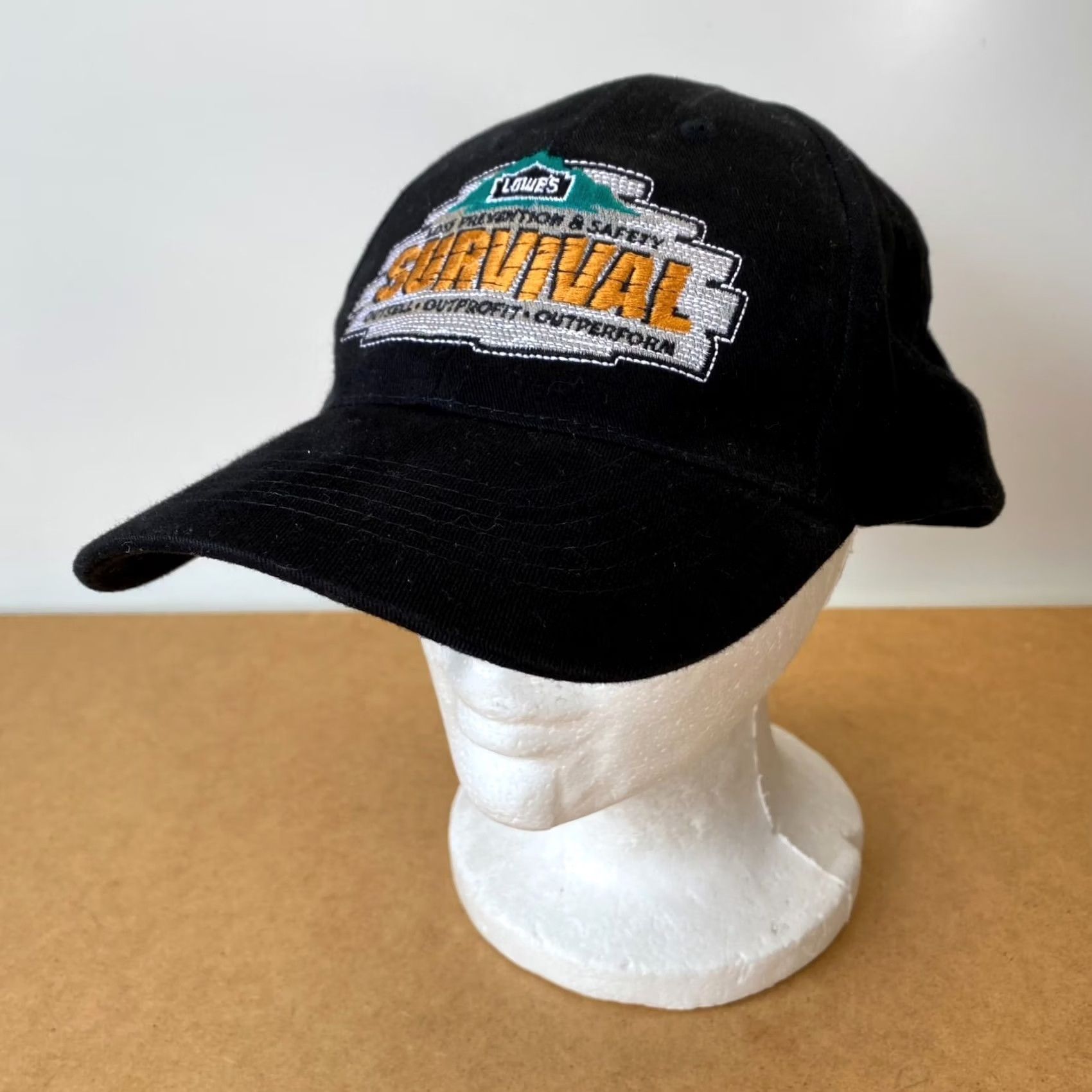 Vintage Lowe’s SURVIVAL Loss Prevention & Safety Strapback Hat Black Outdoors Baseball Cap One Size Adjustable Unisex Adults Mens Womens Boys Girls Size ONE SIZE - 2 Thumbnail