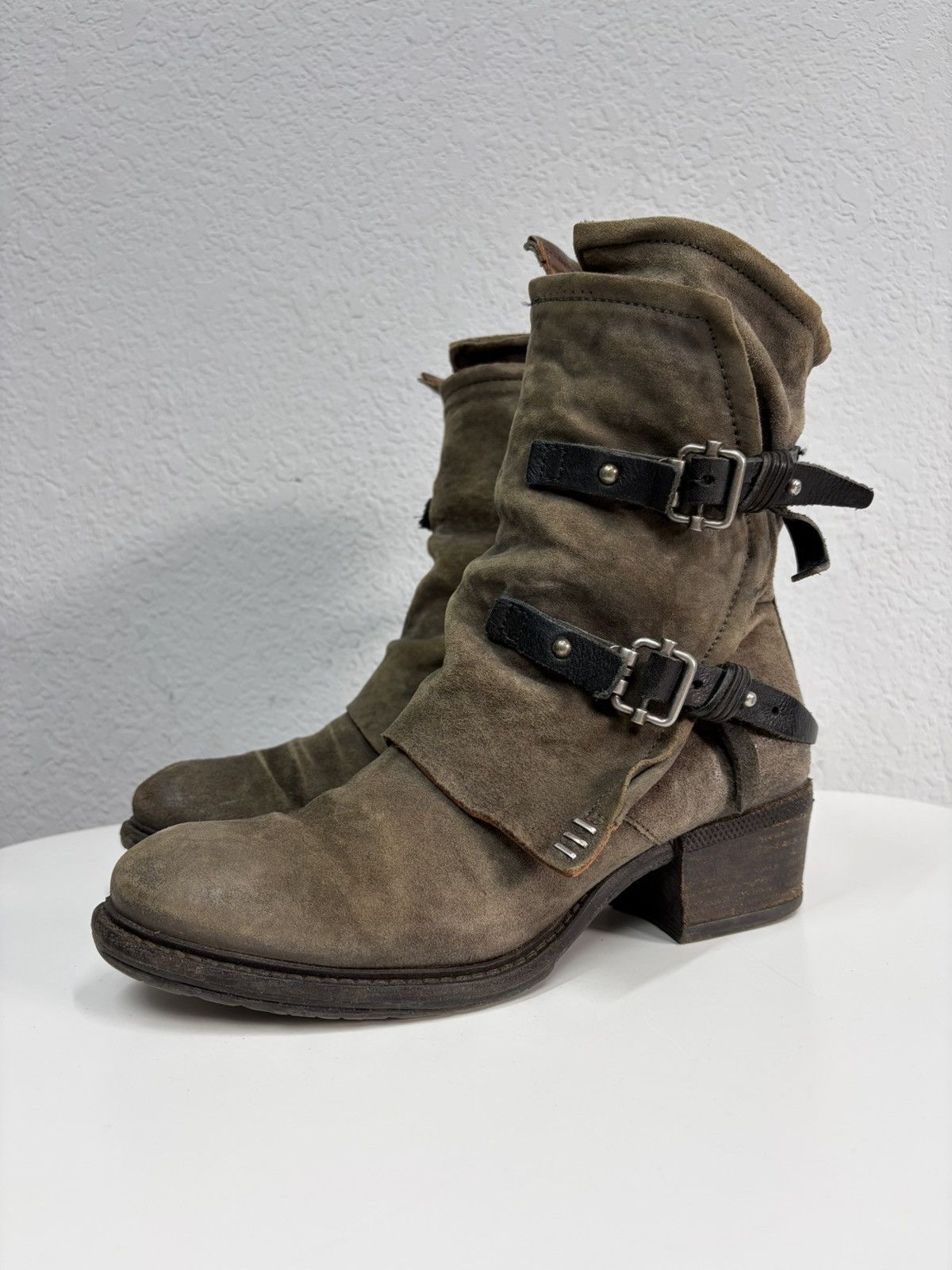 Hedi Slimane Distressed Leather Engineer Boots Buckle Strap Guidi Vibe Size US 8 / EU 41 - 8 Thumbnail