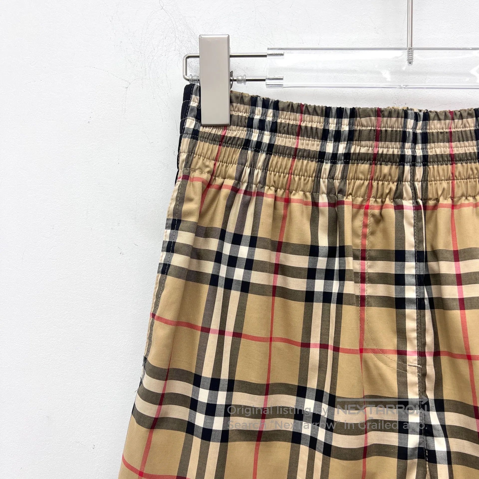 Burberry Burberry Brown Classic Plaid Design Cotton Elastic Waist C Size 35" - 3 Thumbnail