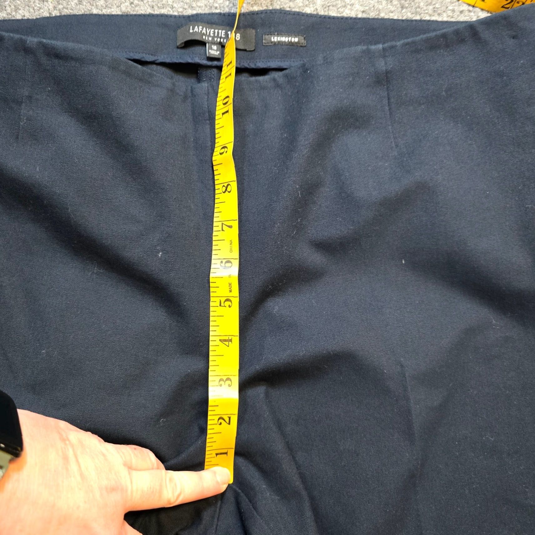 Vintage Lafayette 148 Pants Womens 16 Blue Skinny High Rise Zip Stretch Career Size 26" / US 2 / IT 38 - 7 Thumbnail