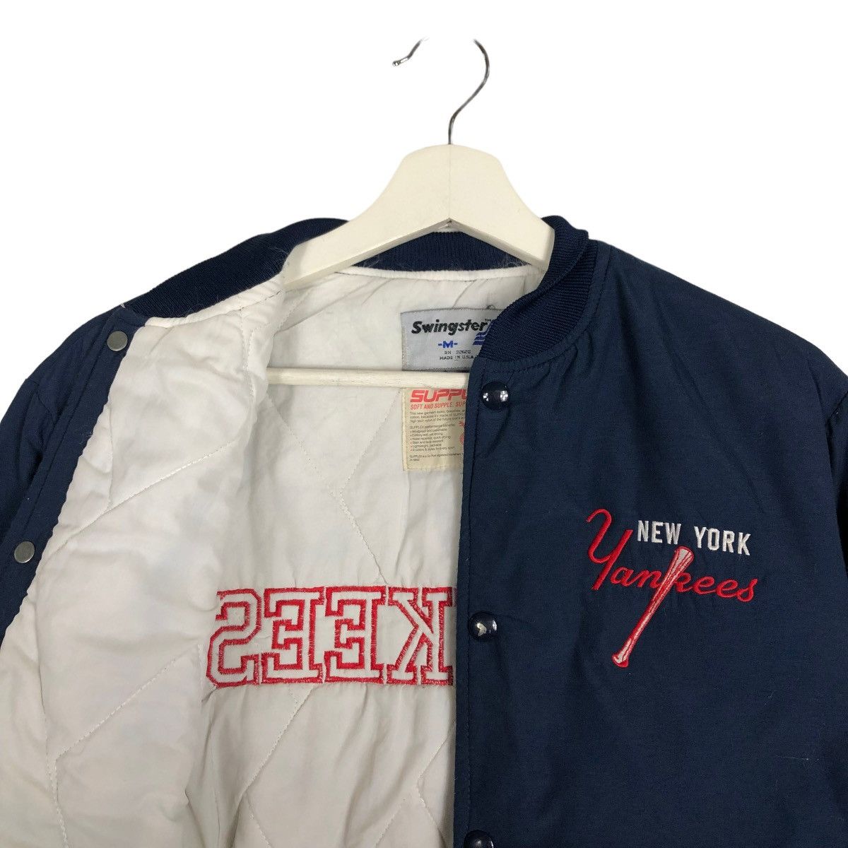 New York Yankees × Vintage 🔥 VINTAGE NEW YORK YANKEES BOMBER JACKET MADE IN USA Size US XXS / EU 40 - 10 Thumbnail