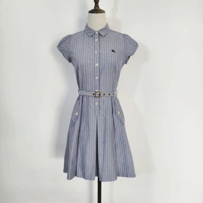 Burberry Burberry Blue Striped Cotton Dress for Women Size M / US 6-8 / IT 42-44 - 1 Thumbnail