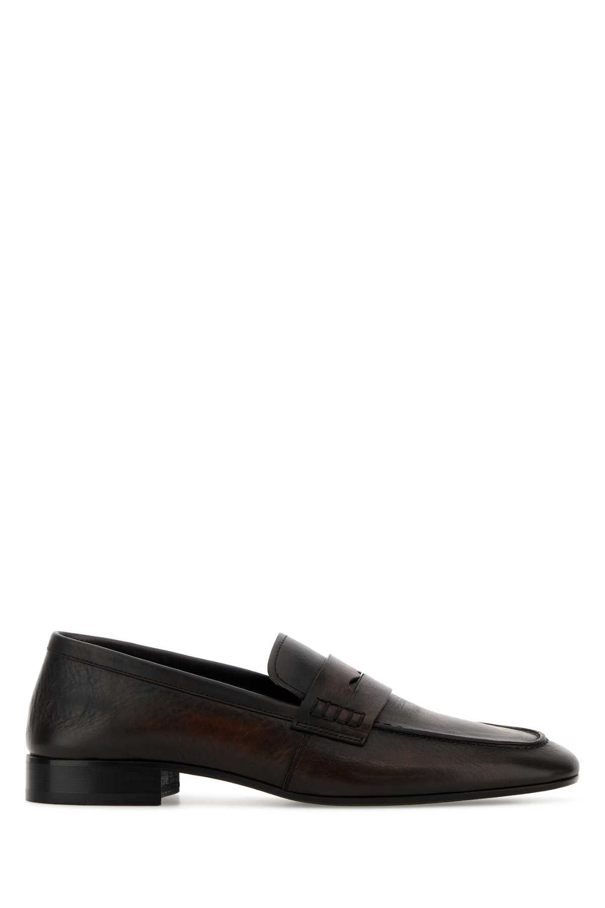 Dries Van Noten Dark Brown Leather Loafers Size US 9 / IT 39 - 1 Thumbnail