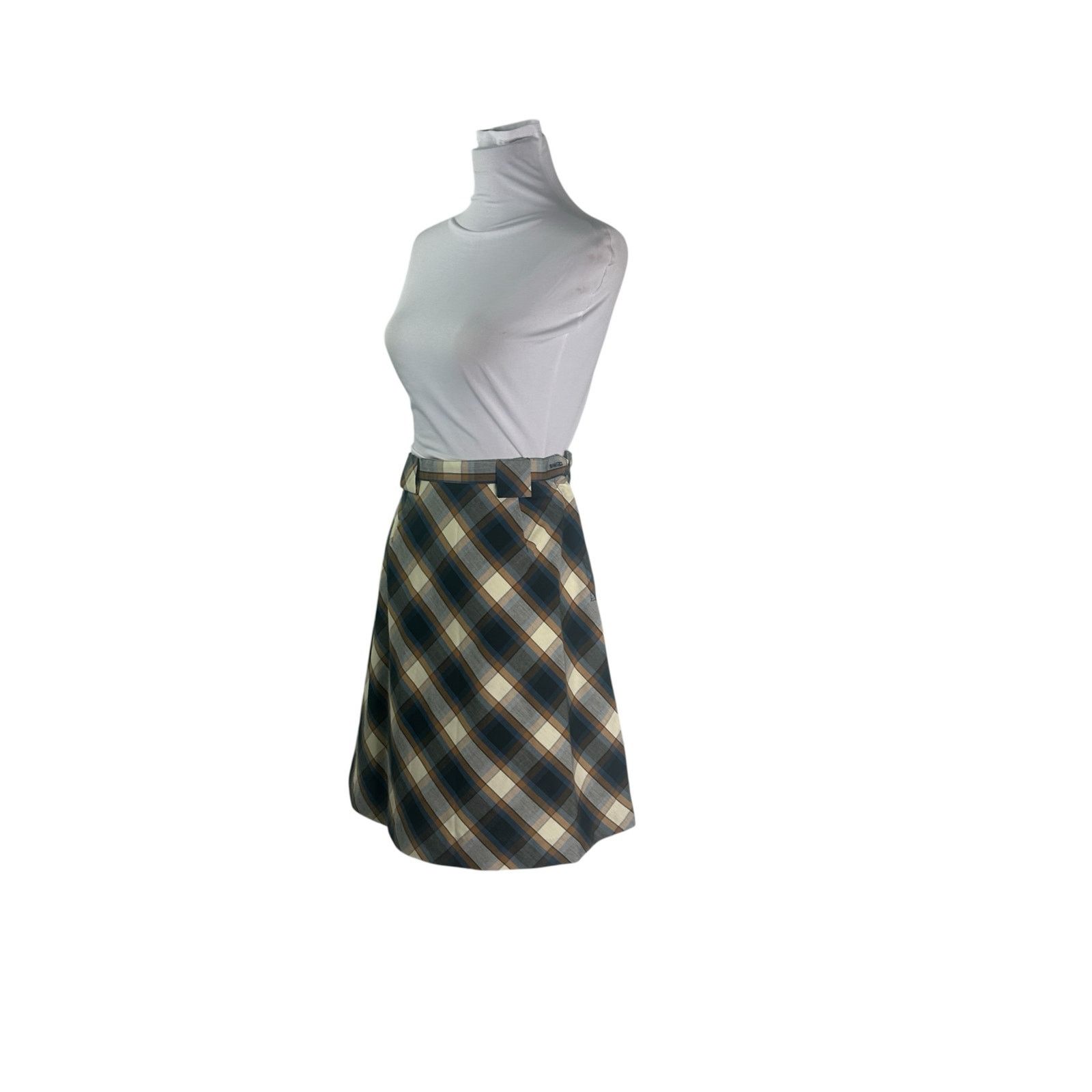 Vintage Vintage 1970s Summit of Boston Plaid Prep Mini Skirt XS Size 24" / US 00 / IT 34 - 4 Thumbnail