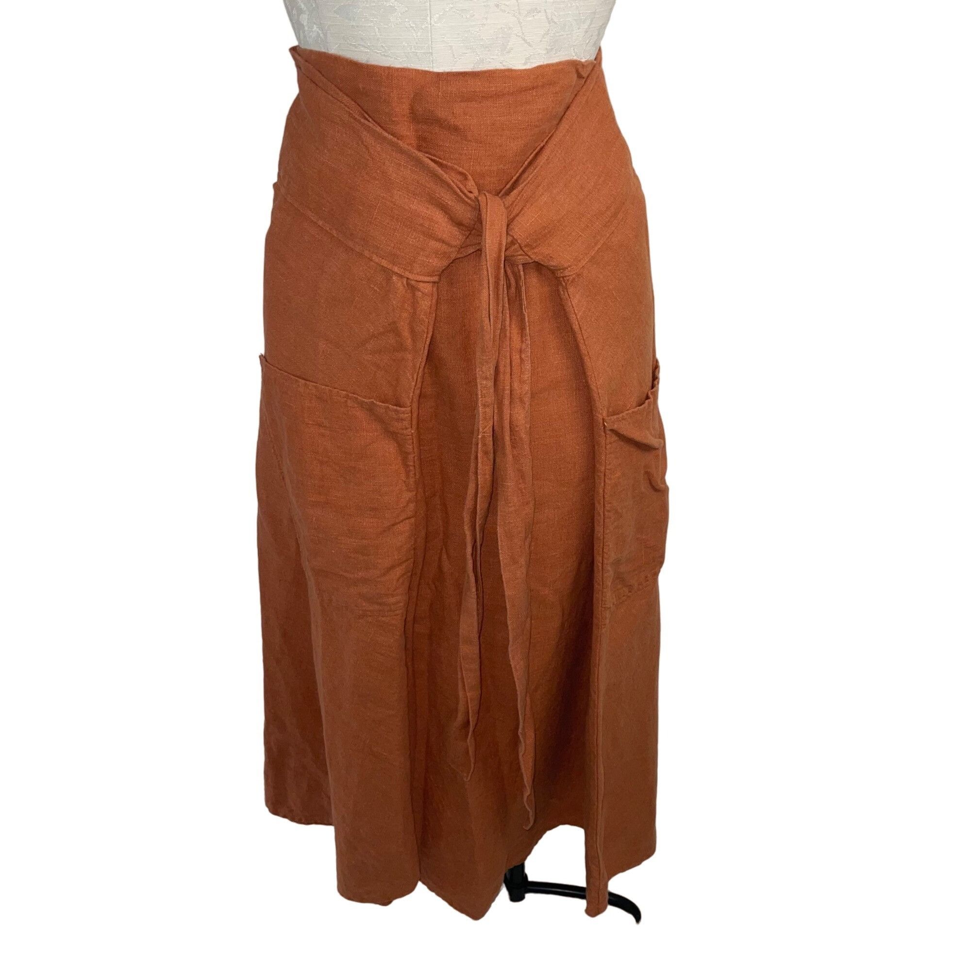 image of Tigerowl Womens Skirt One Size Wrap Linen in Brown