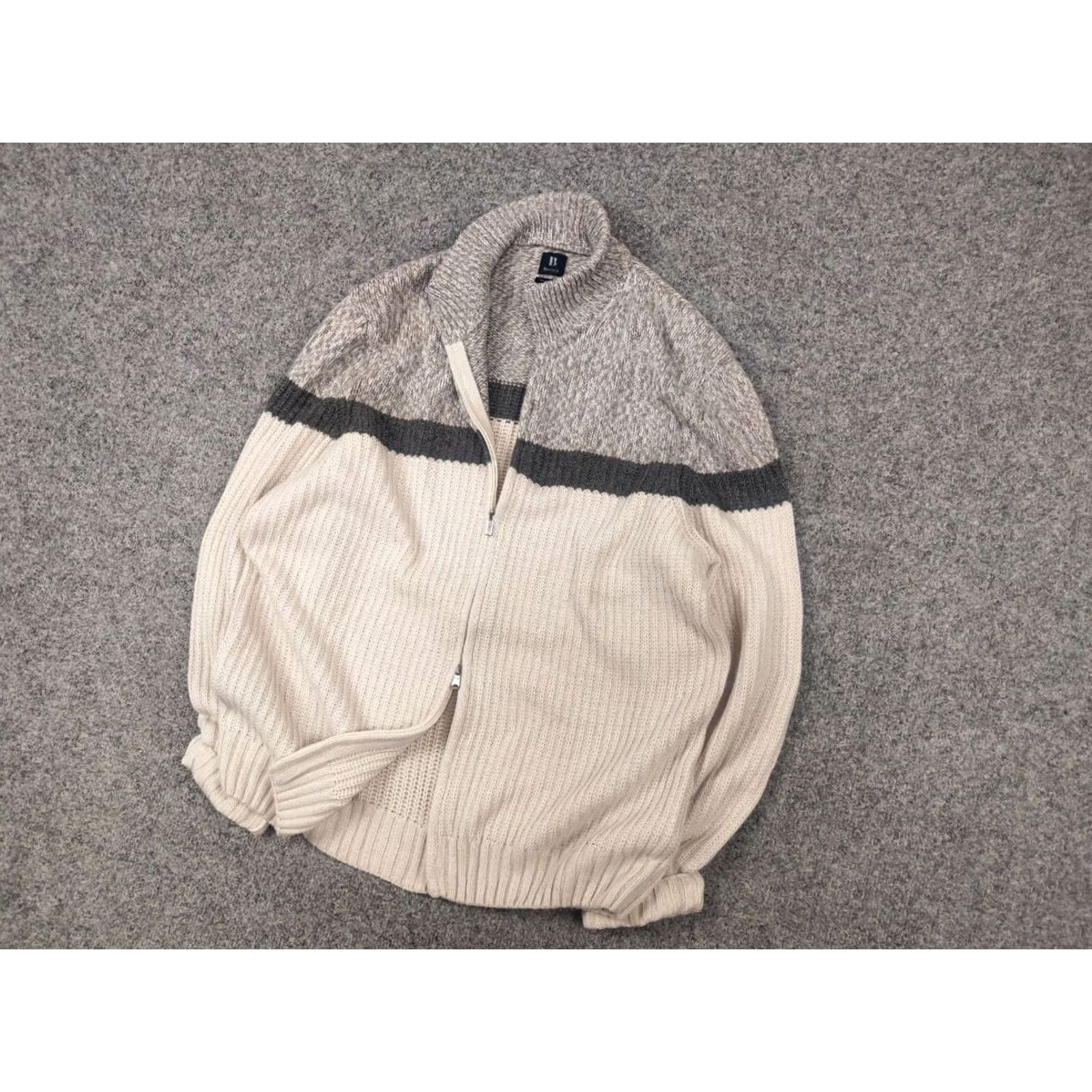 Vintage Boggi Milano Italy cashmere blend Full Zip Knit Beige Jumper Size US L / EU 52-54 / 3 - 5 Thumbnail