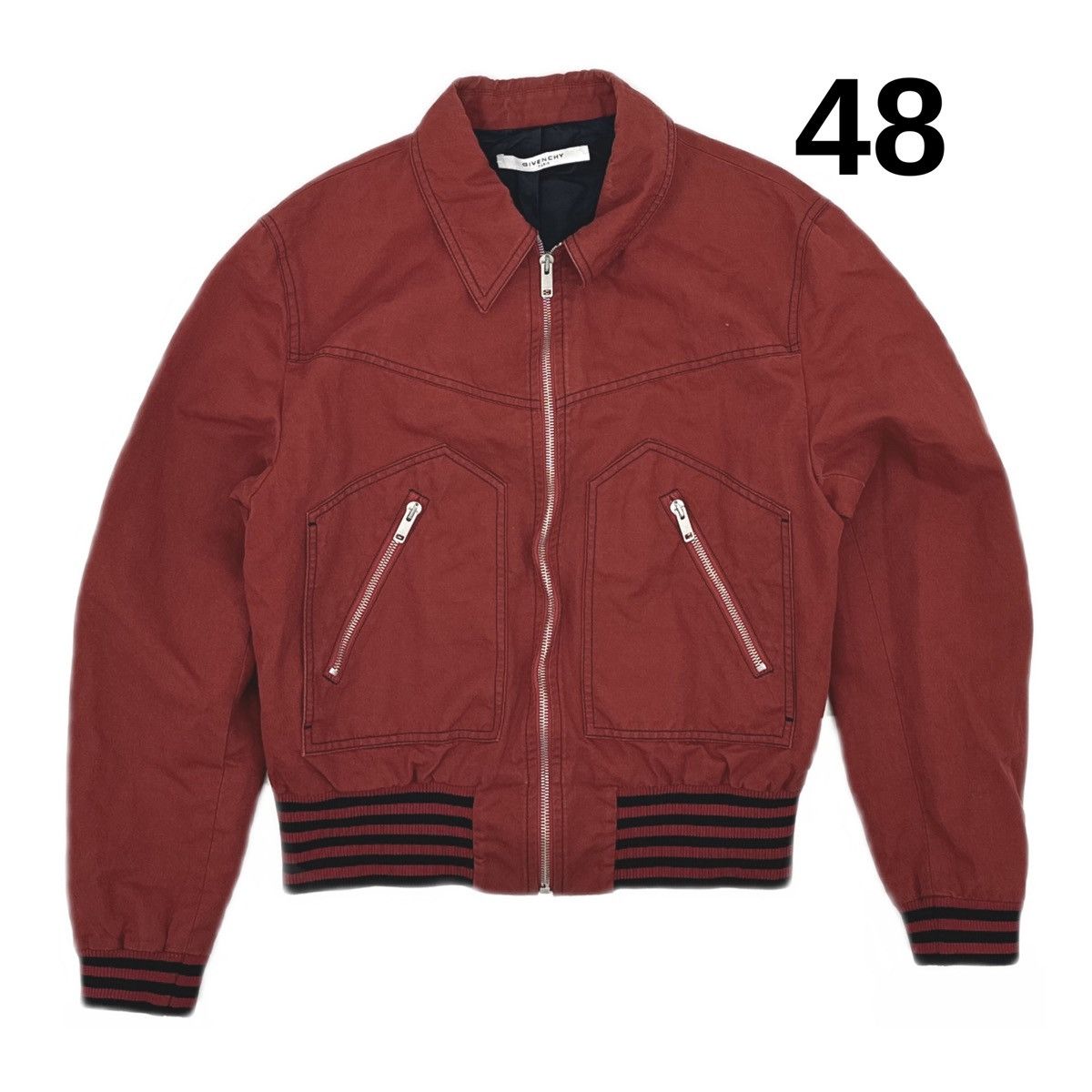 Givenchy Givenchy Red Gabardine Bomber Jacket Size US M / EU 48-50 / 2 - 1 Thumbnail