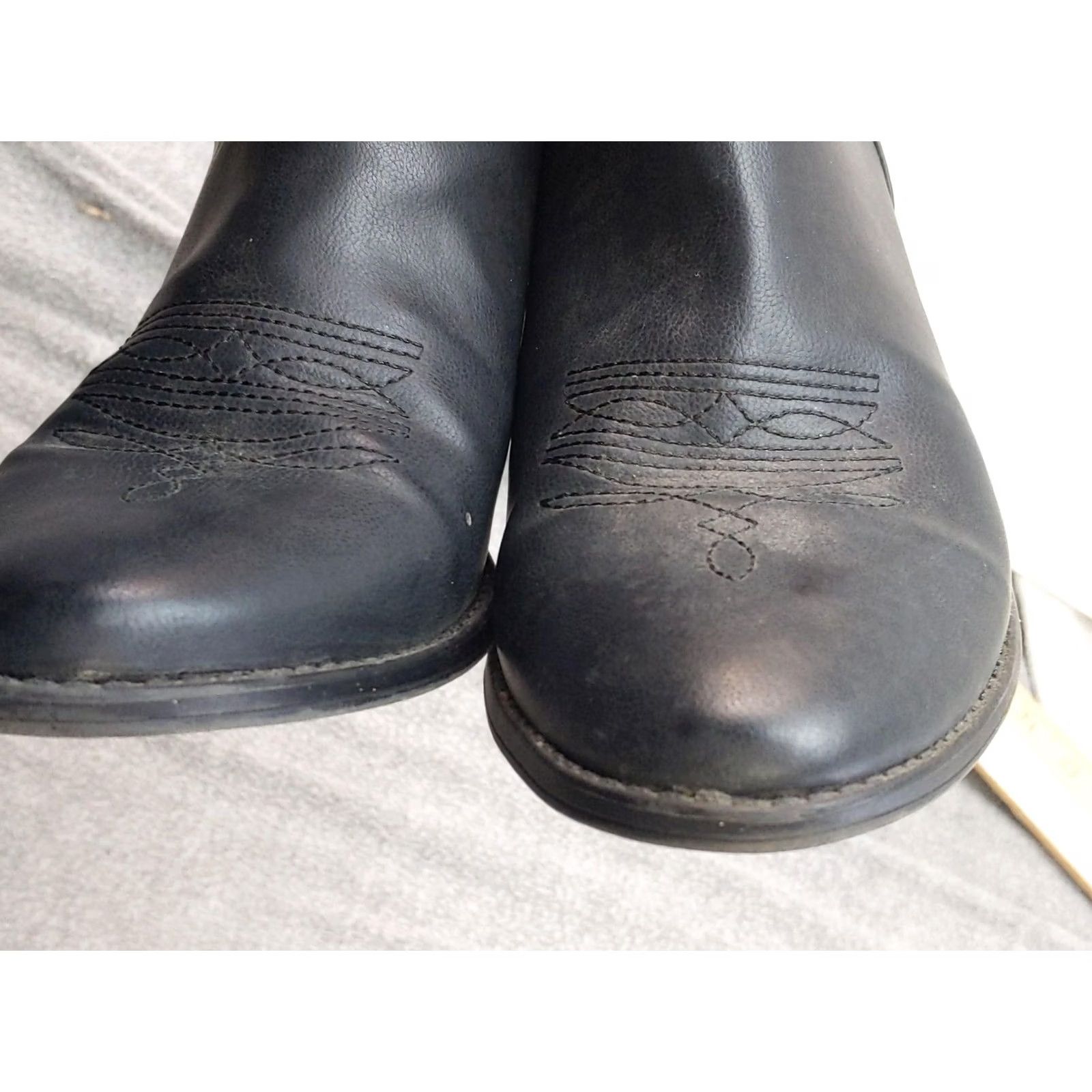 Vintage DV Womens Western Ankle Boots 8.5 Buckle Studded Black Synthetic Zip Casual Shoes Shoes West 39 Size US 9 / IT 39 - 7 Thumbnail