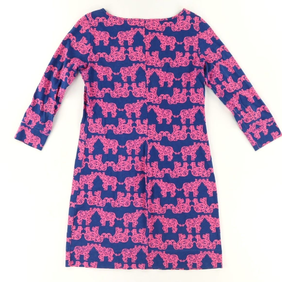 Lilly Pulitzer Lilly Pulitzer Marlowe Elephant All Over Print Long Sleeve Dress Navy Women's S Size S / US 4 / IT 40 - 4 Thumbnail