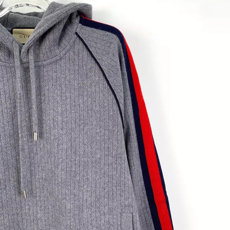 Gucci Gucci Gray side striped wool hooded drawstring long-sleeved Size US S / EU 44-46 / 1 - 3 Thumbnail