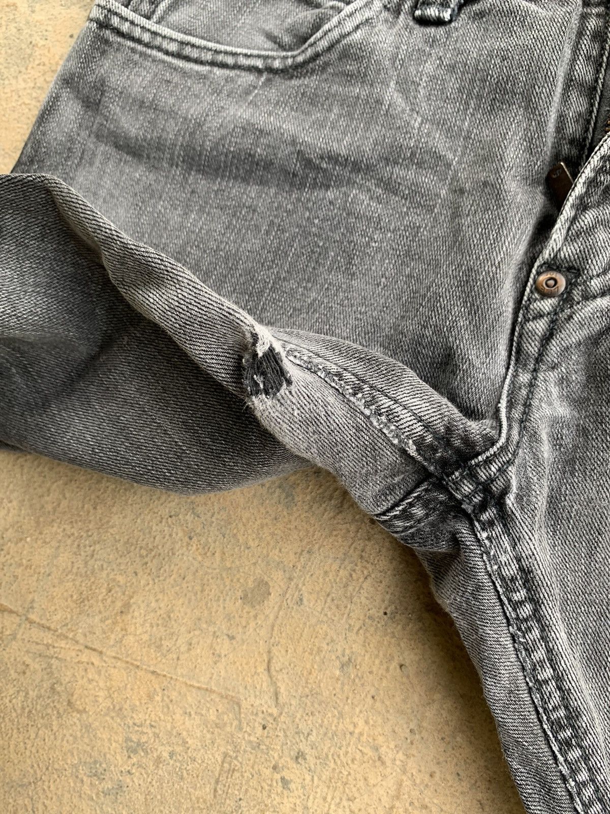Lee Rare💥Lee 101 Black Selvedge Faded Distressed Denim Size US 30 / EU 46 - 17 Thumbnail