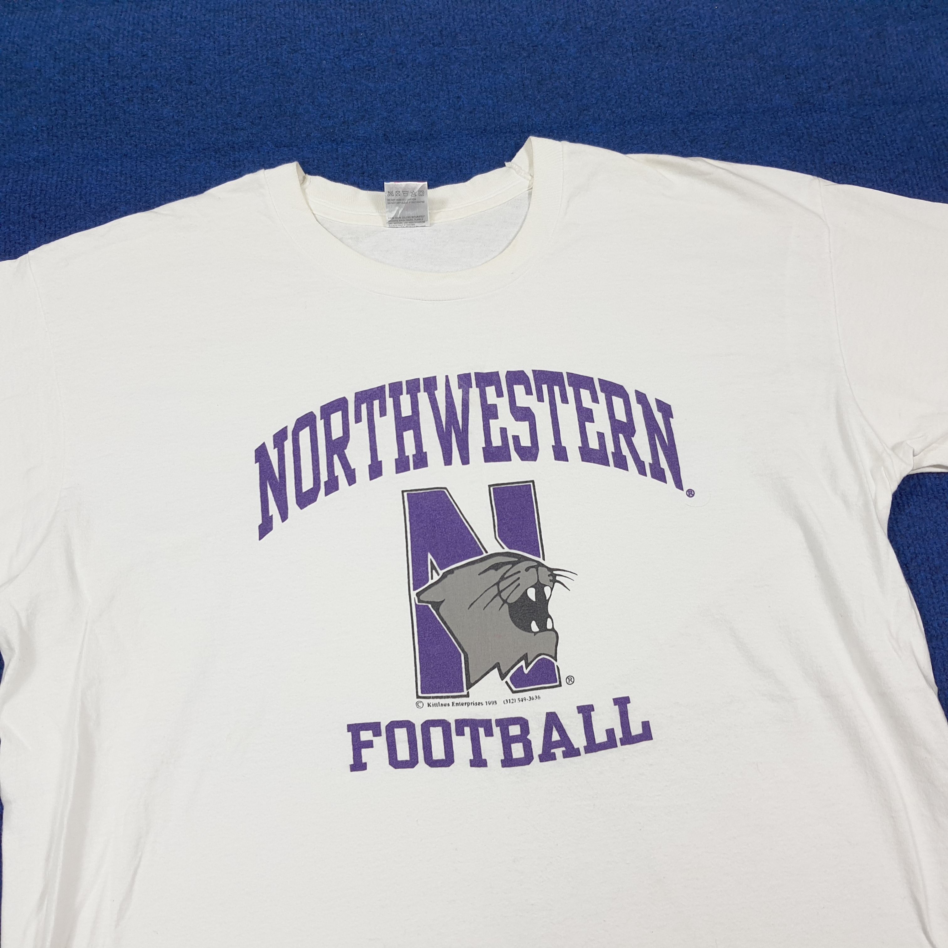 Fruit Of The Loom Vintage Northwestern Wildcats Football NFL Tshirt C285N58 Size US L / EU 52-54 / 3 - 2 Thumbnail