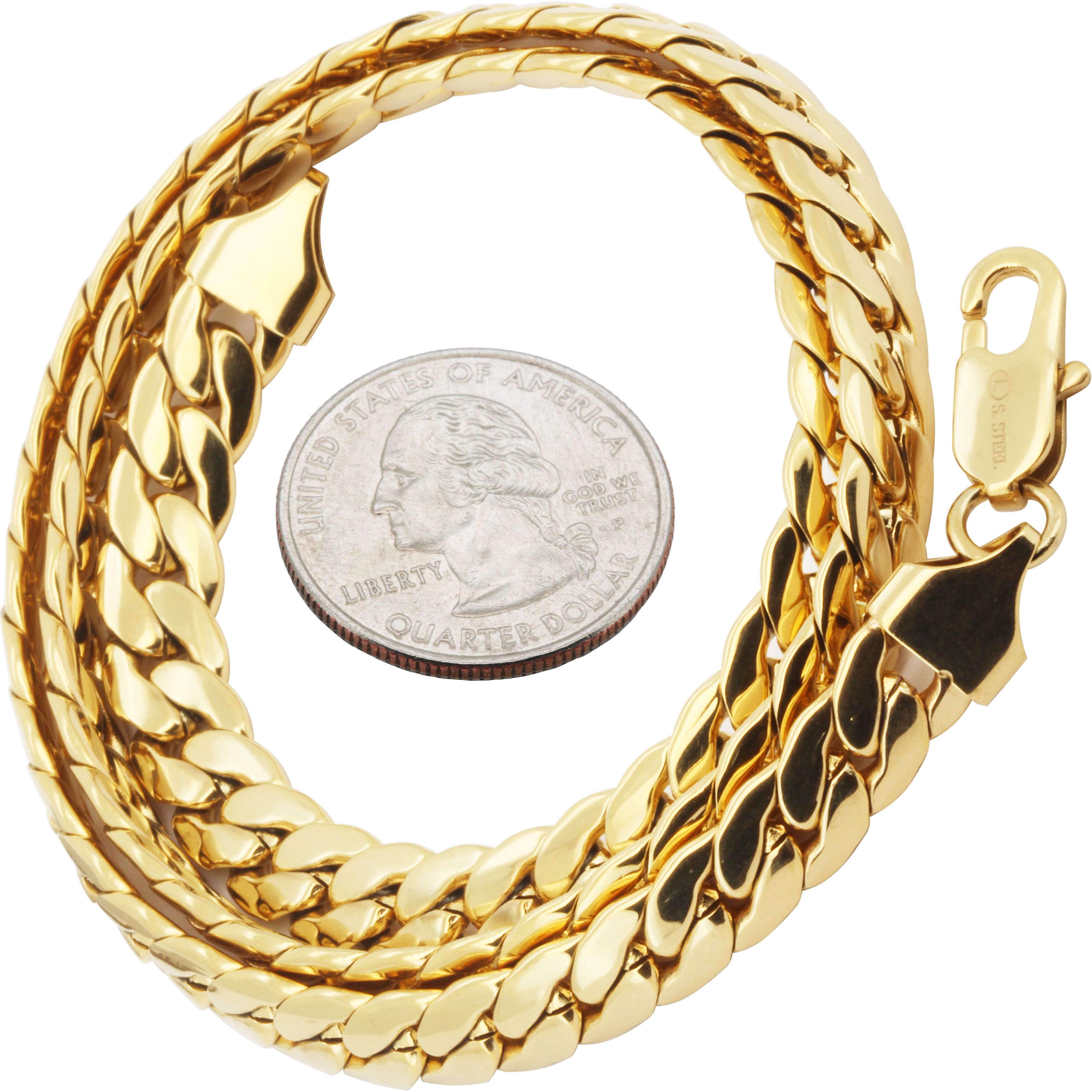 Other 316L SS 18k GP 8mm Miami Cuban Link Chain Necklace 24" Size ONE SIZE - 2 Thumbnail