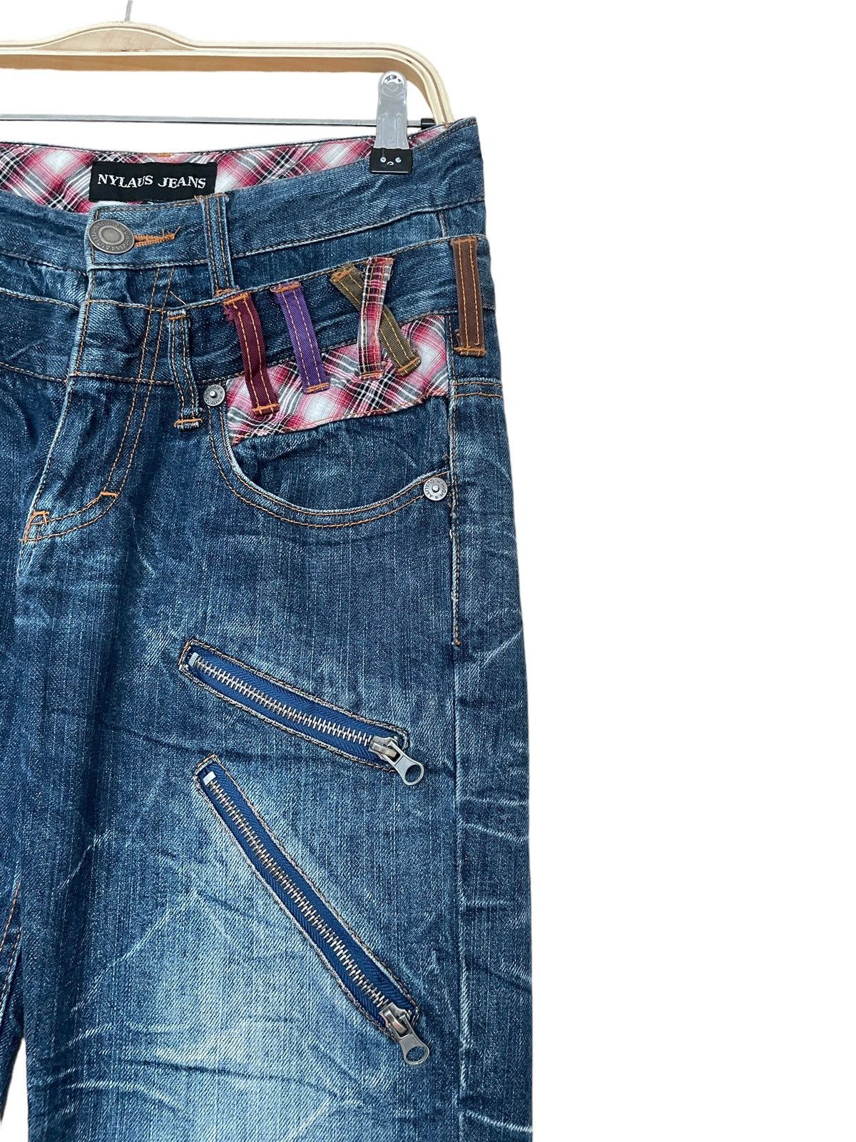 If Six Was Nine × Japanese Brand × Le Grande Bleu (L.G.B.) Vintage Japanese Brand Nylaus Double Waist Jeans 1990s Size US 30 / EU 46 - 4 Thumbnail