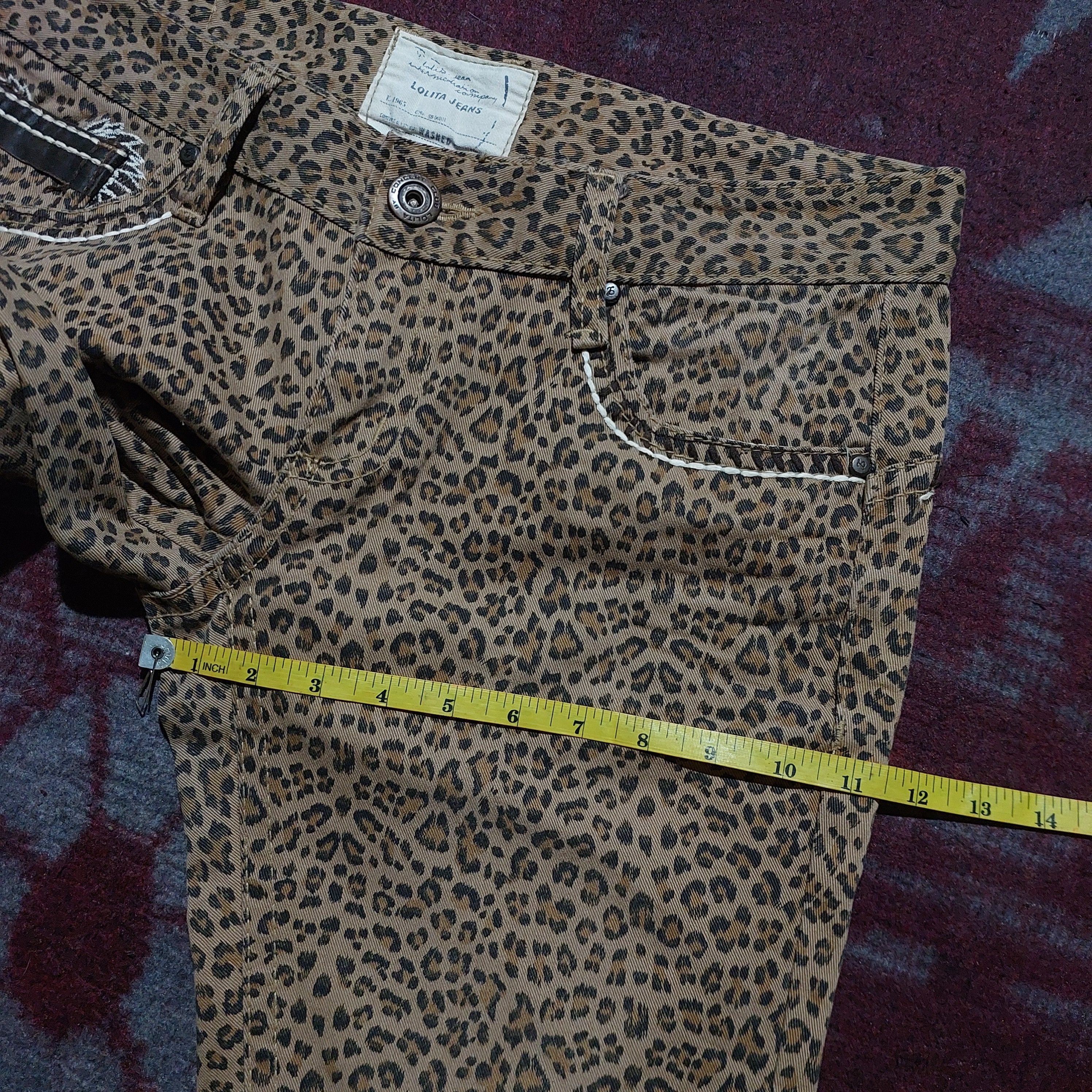 Tornado Mart lolita yoshitomo nara wing embroidery pocket jeans leopard Size US 30 / EU 46 - 16 Thumbnail