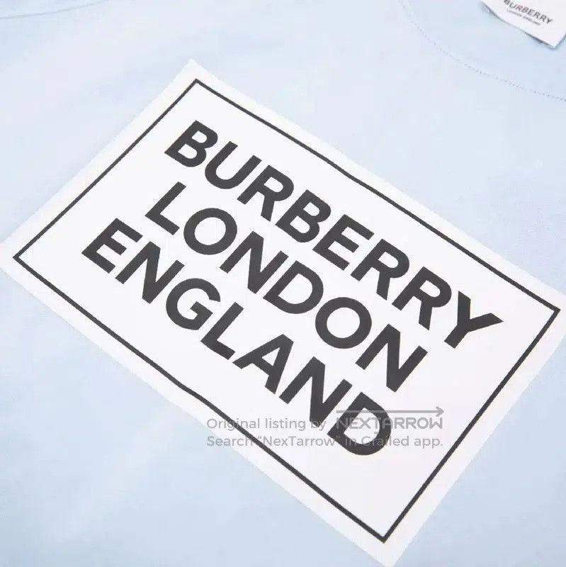 Burberry Burberry Blue Cotton Logo Short Sleeve Tee. Size L / US 10 / IT 46 - 4 Thumbnail