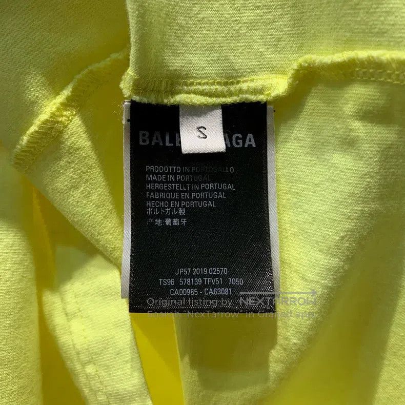 Balenciaga Balenciaga Fluorescent Yellow Logo Short-Sleeve Size US S / EU 44-46 / 1 - 4 Thumbnail