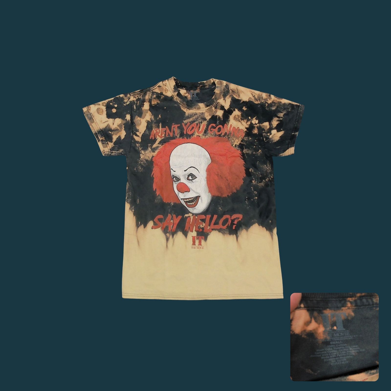 Other Custom 1-of-1 Bleach Wash IT Pennywise Horror Tee Size US S / EU 44-46 / 1 - 1 Thumbnail
