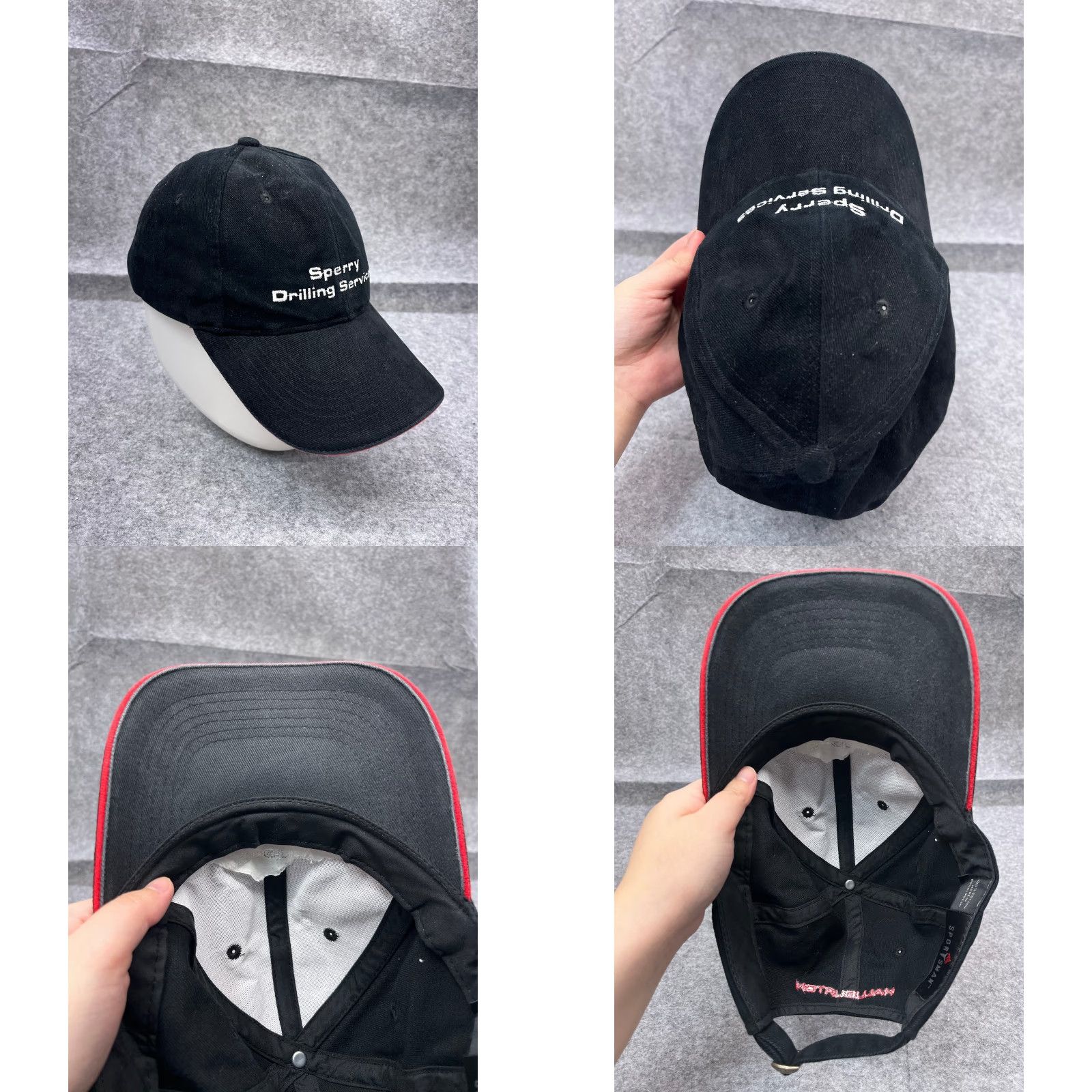 Sperry Sportsman Hat Cap Baseball Cap Adults One Size Black 100% Cotton Twill Adjustable Lightweight Cotton Men Outdoor Drilling Services Cap Size ONE SIZE - 8 Thumbnail