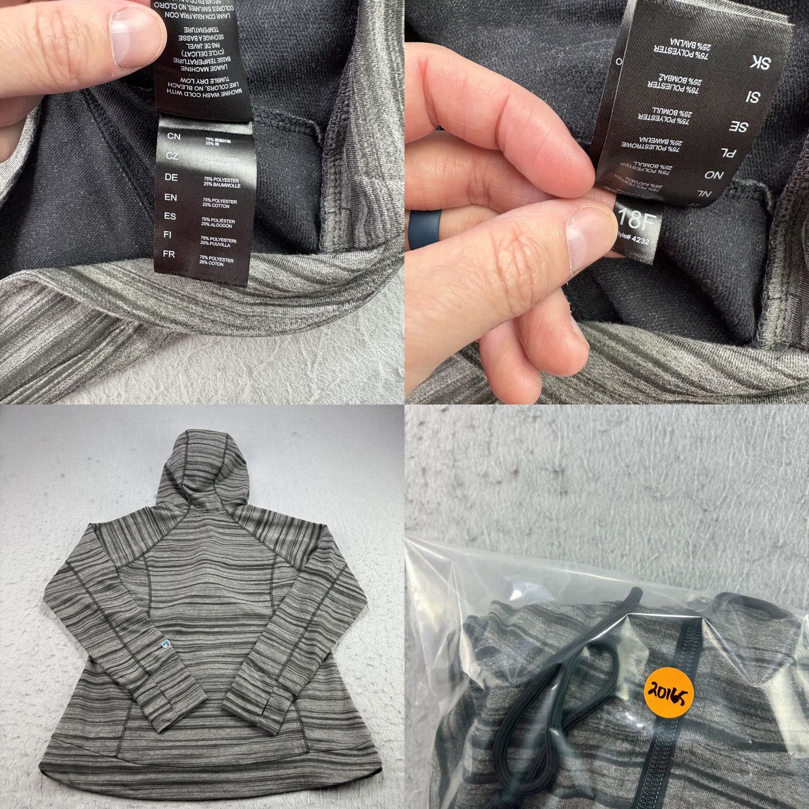 Vintage KÜHL Piper Jacket Womens Medium Gray Striped Full Zip Hoodie Outdoor Casual Size M / US 6-8 / IT 42-44 - 8 Thumbnail