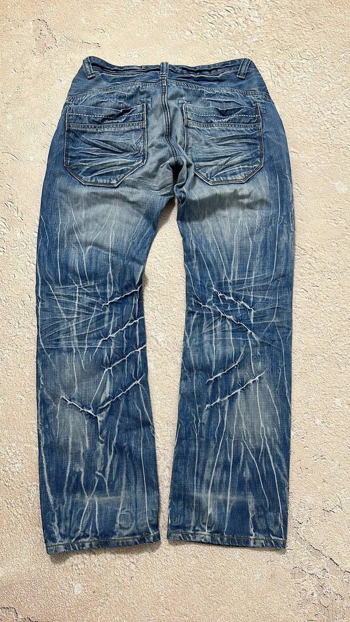 Japanese Brand Jeans Dirty pants Faded Crash denim thrashed y2k distressed Size US 32 / EU 48 - 1 Thumbnail