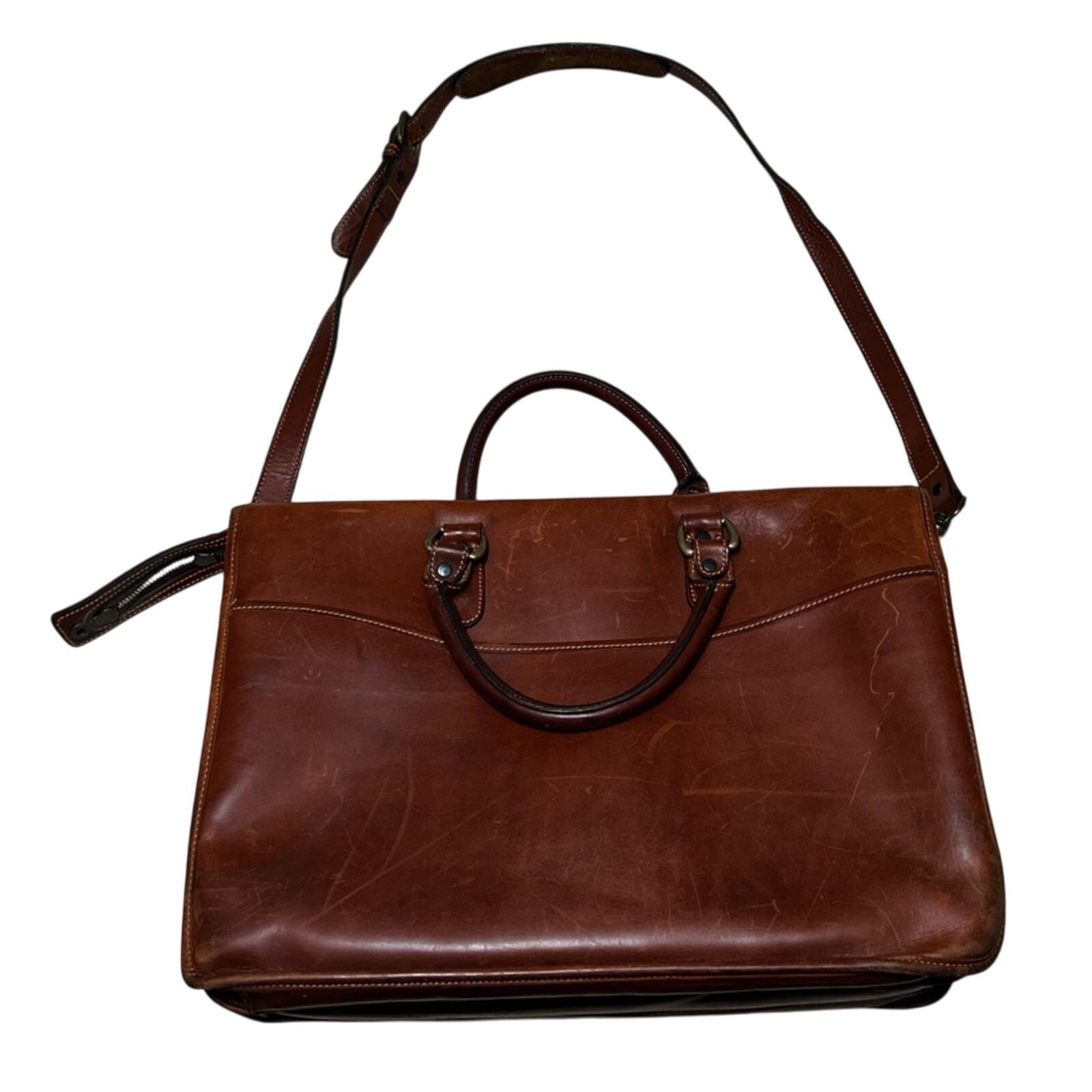 Vintage VTG Leather LEVENGER Messenger Briefcase Bags MADE ENGLAND Size ONE SIZE - 1 Thumbnail