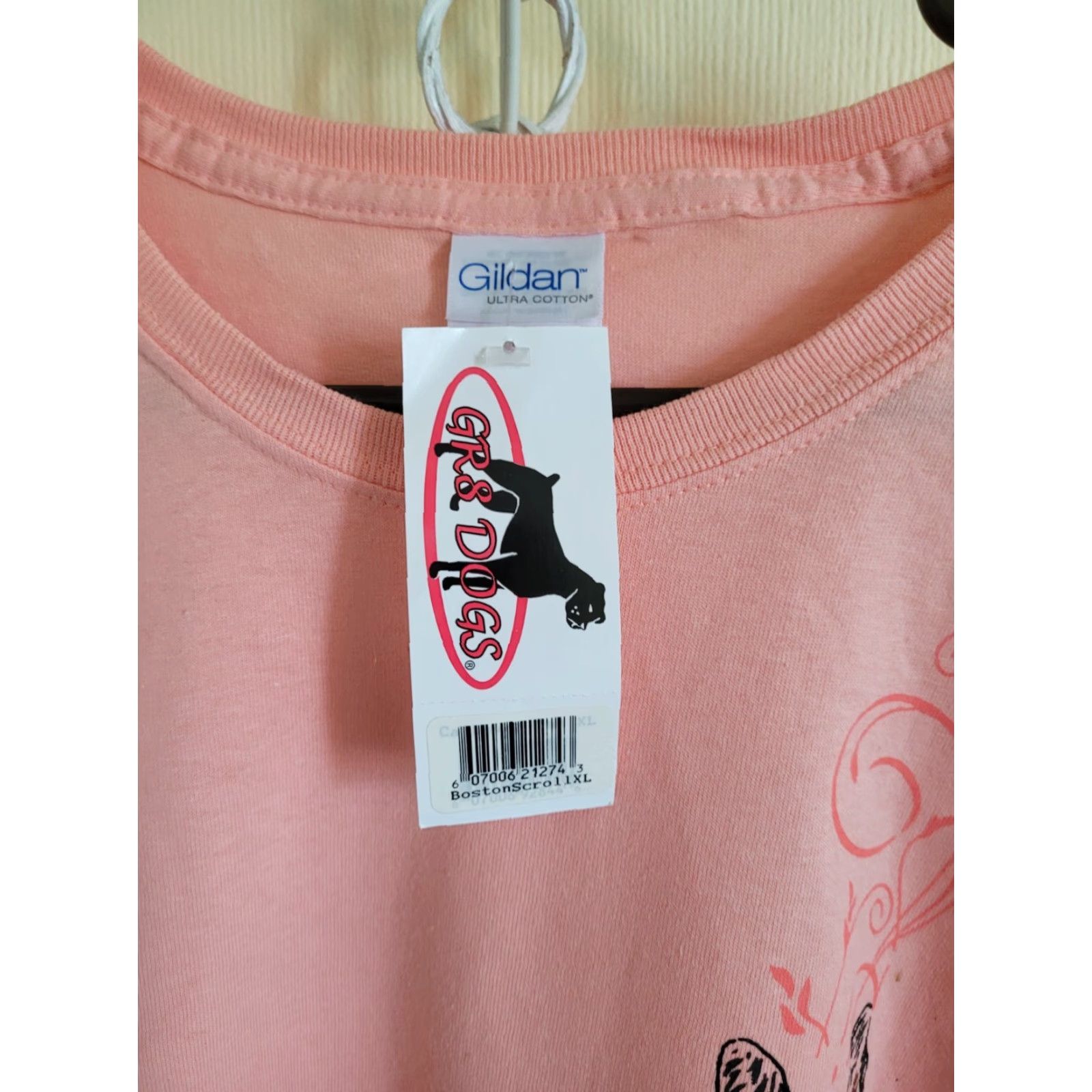 Gildan Womens T Shirt XL Boston Terrier Dog Lovers Sewn NEW NWT Gildan Crew Neck Short Sleeve 100% Cotton Orange Womens Size XL / US 12-14 / IT 48-50 - 3 Thumbnail