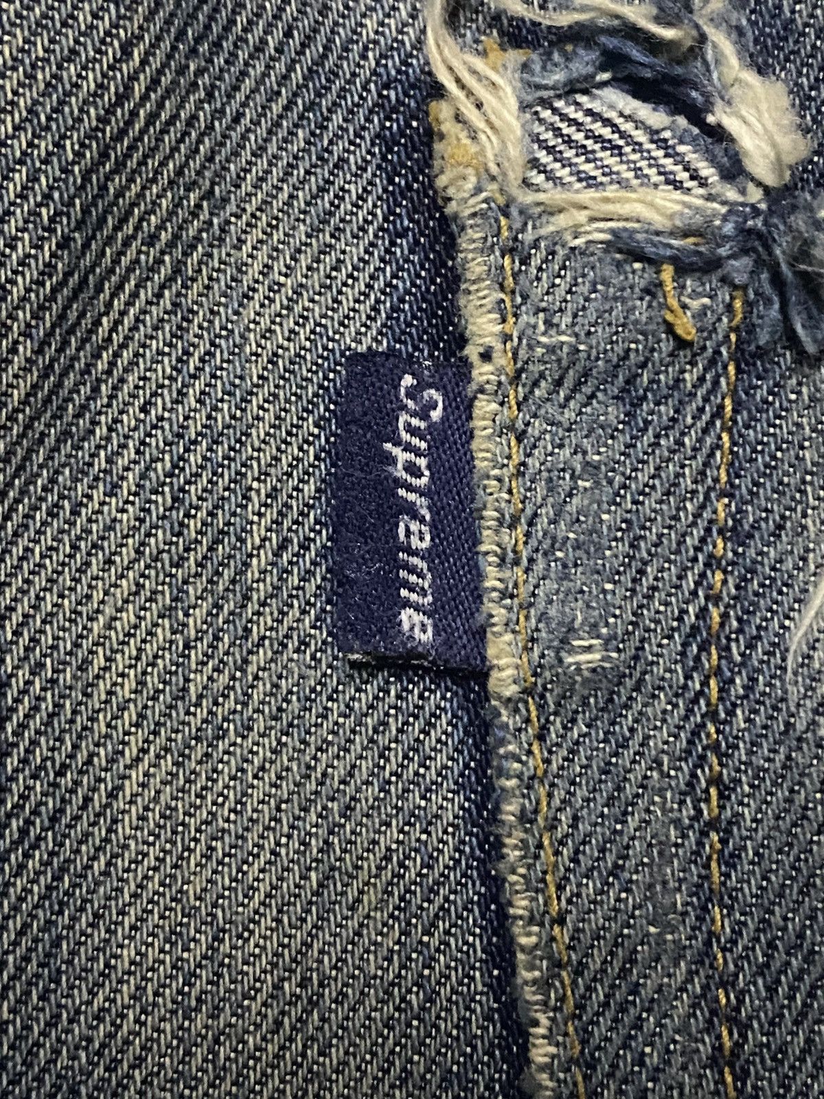 Supreme Vintage Supreme Denim Selvedge Baggy Heavy Repair Jeans Size US 33 - 18 Thumbnail