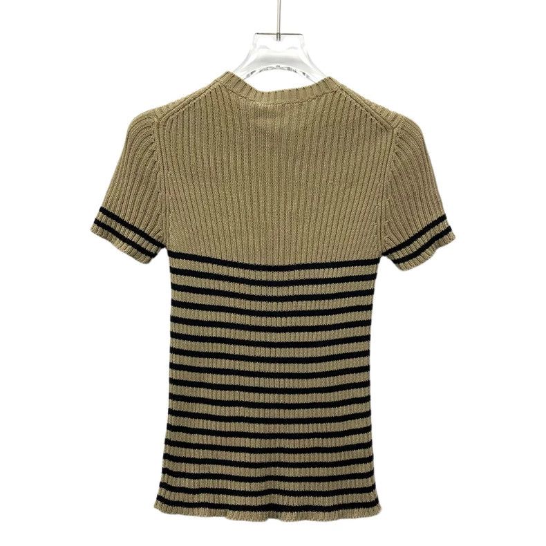 Dior Dior Dark brown striped letter inlaid cotton round-neck sh Size XS / US 0-2 / IT 36-38 - 2 Thumbnail