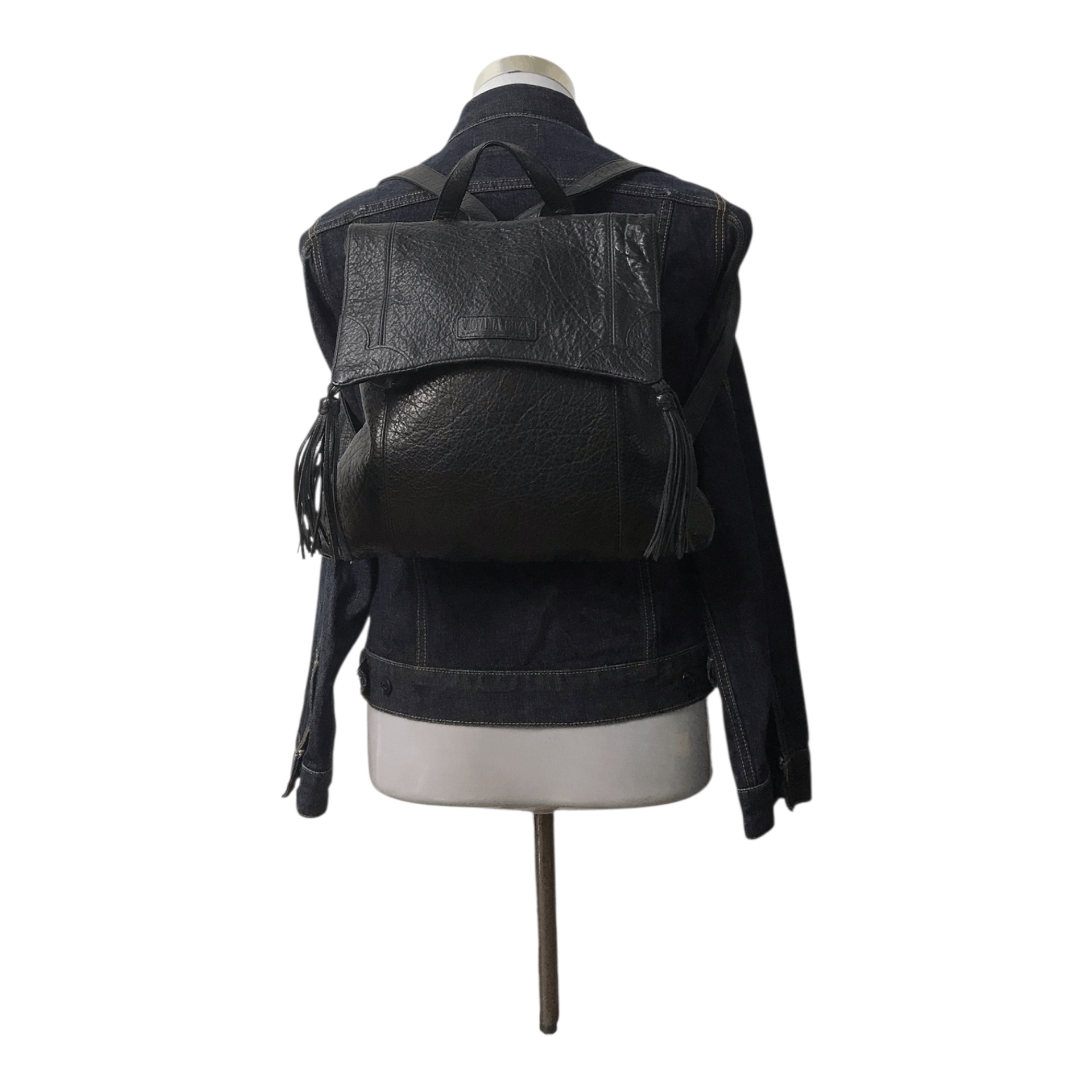 Ibiza Leather Black bagpack