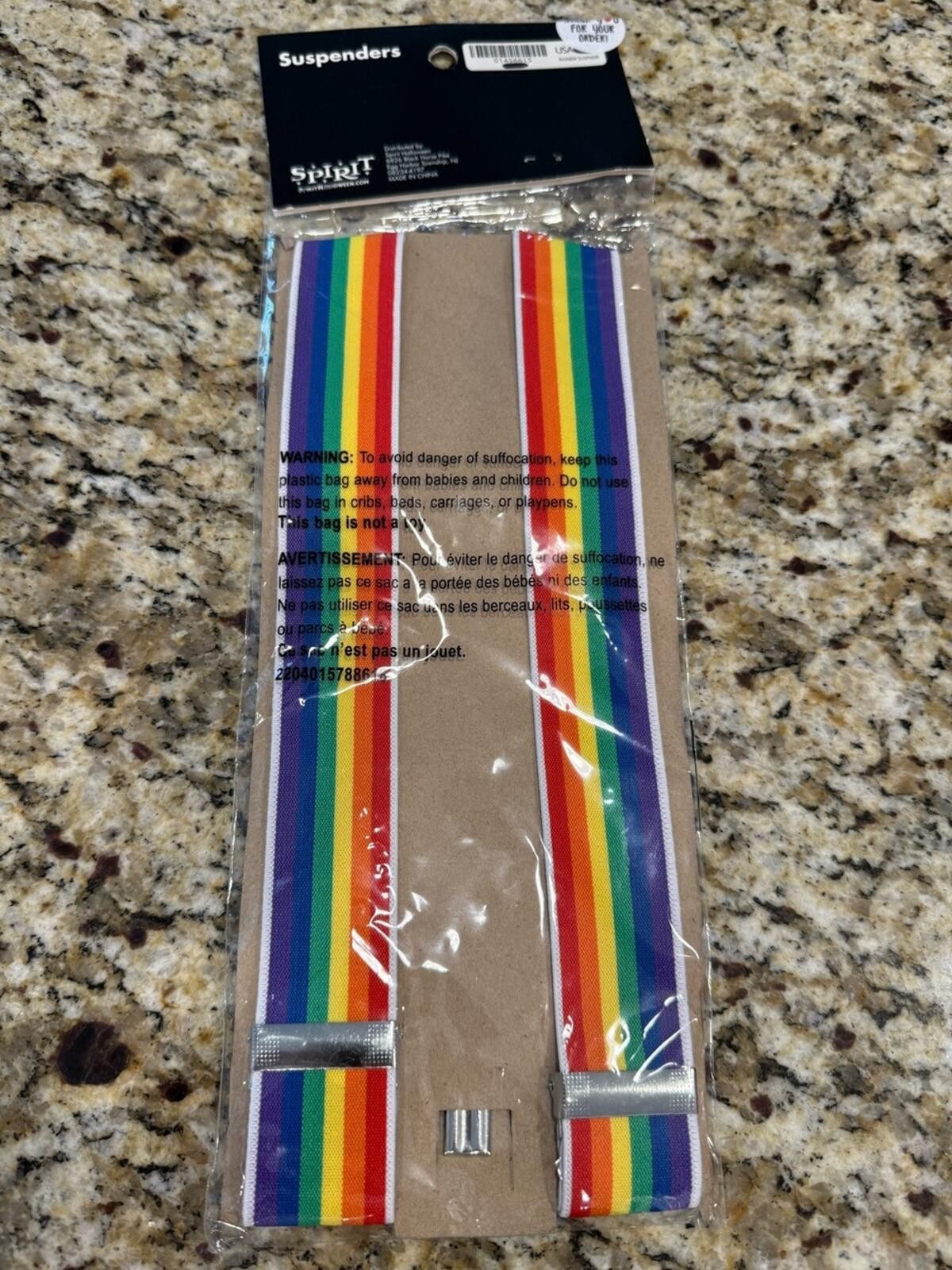 Share Spirit Homme Spirit Halloween rainbow colorful clown suspenders. OS. Size ONE SIZE - 3 Thumbnail