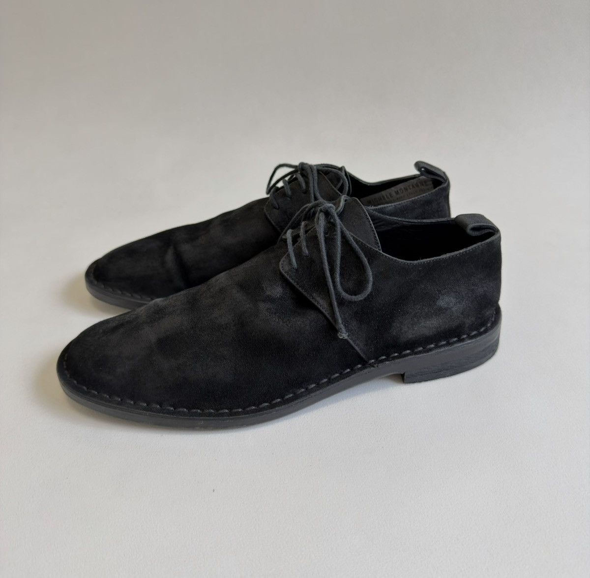 Ann Demeulemeester Sample Black Burnished Suede Lace Up Shoes Size US 9 / EU 42 - 2 Thumbnail