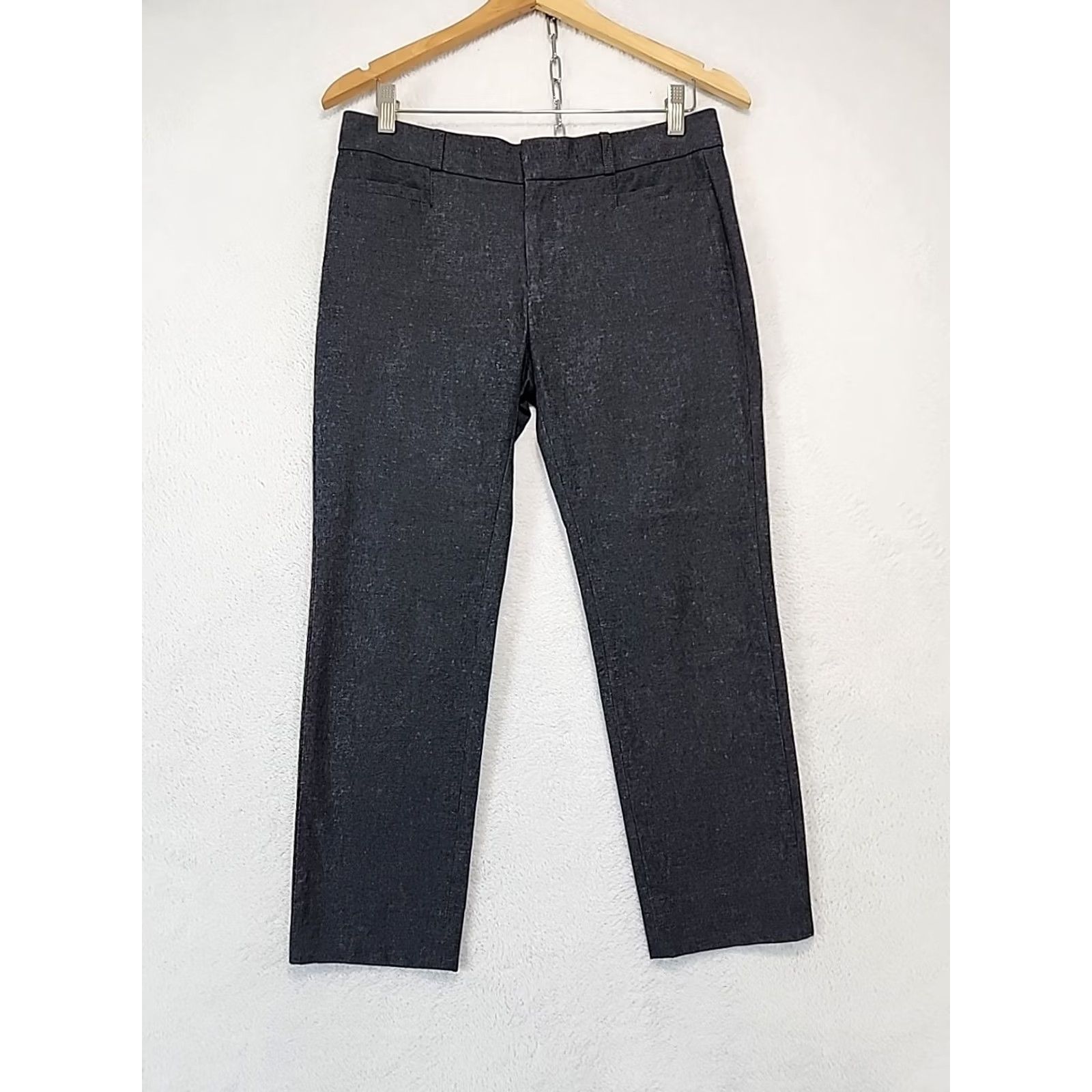 Banana Republic VINTAGE Banana Republic Women's 4 Cropped Gray Sloan Stretch Pants Career Casual Office Size 27" / US 4 / IT 40 - 4 Thumbnail