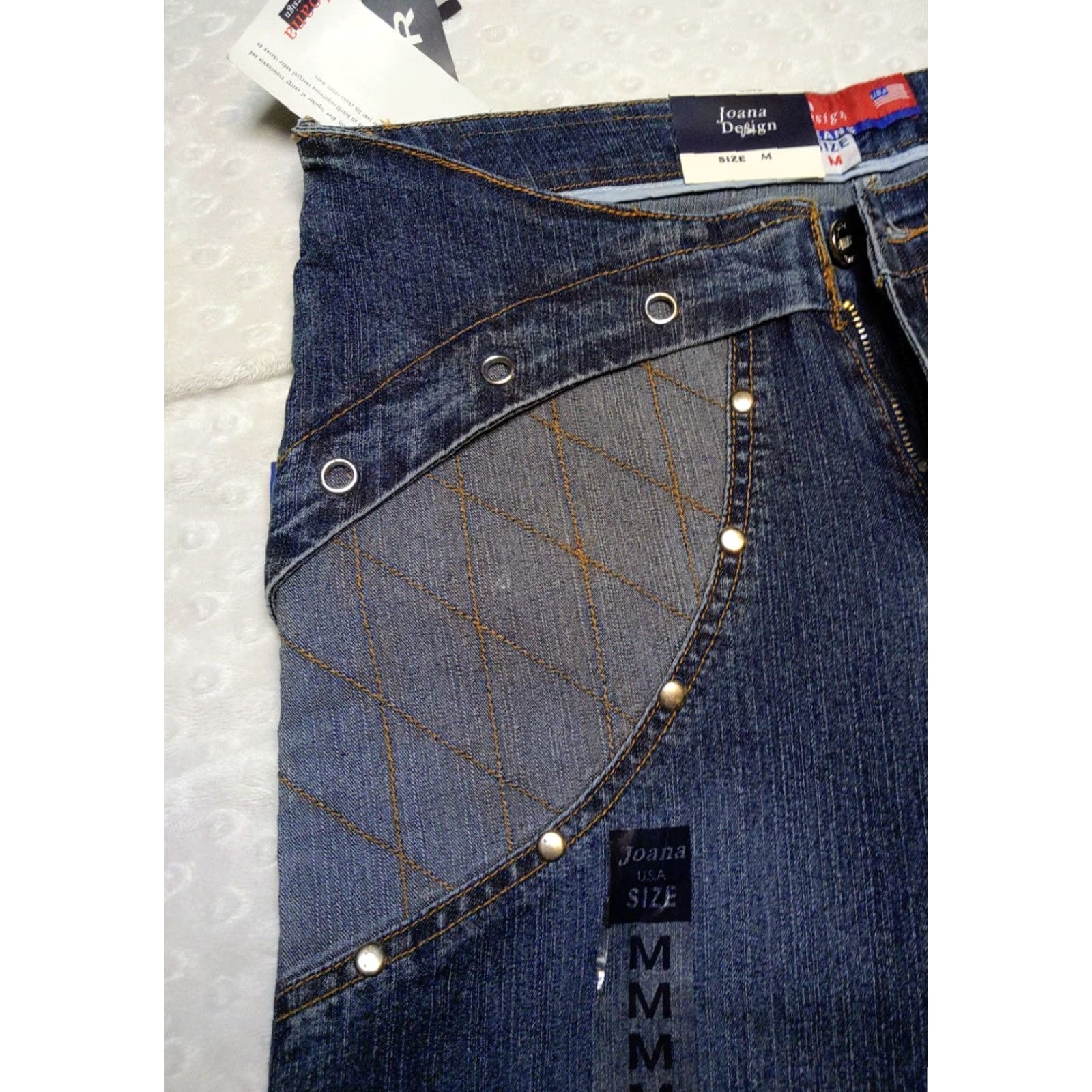 Denime VINTAGE Joana Jeans Women's Classic Flare Denim Embroidered 30 USA Blue 5-Pocket Inseam 31 Size 30" / US 8 / IT 44 - 4 Thumbnail