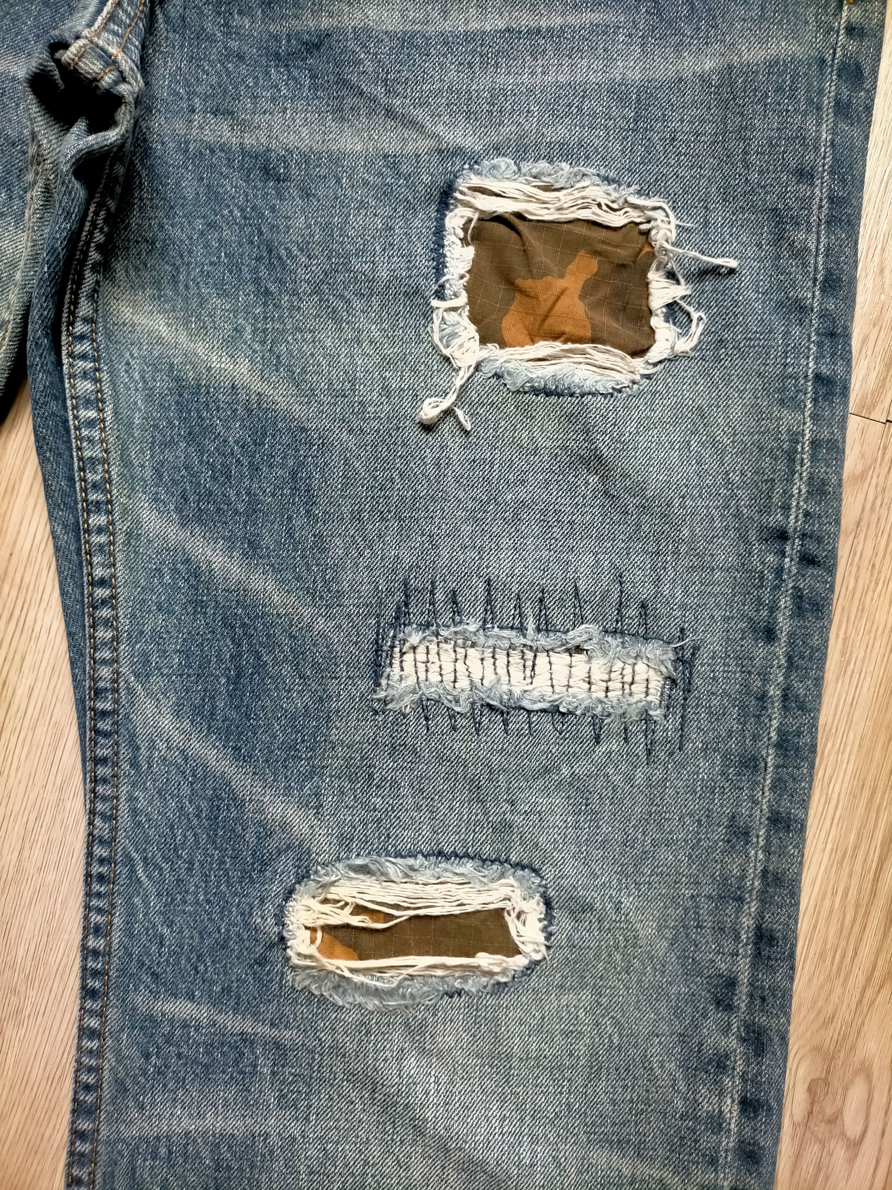 Hysteric Glamour Rattle Trap Japanese Patchwork Blue Jeans Size US 32 / EU 48 - 7 Thumbnail