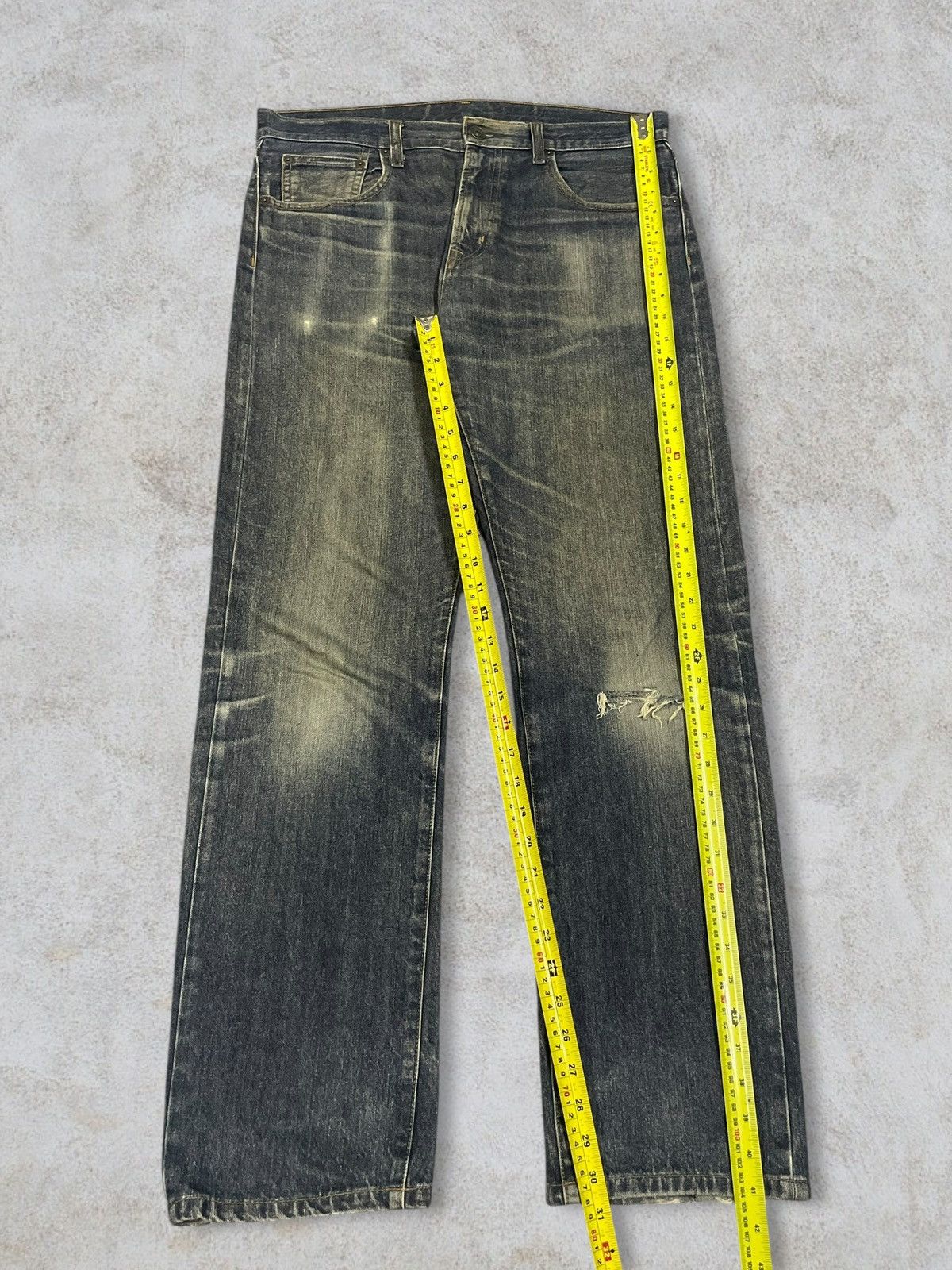 Jun Takahashi Vintage Y2K Japanese Denim Grey Sandwash Ripped Regular Cut Size US 34 / EU 50 - 13 Thumbnail