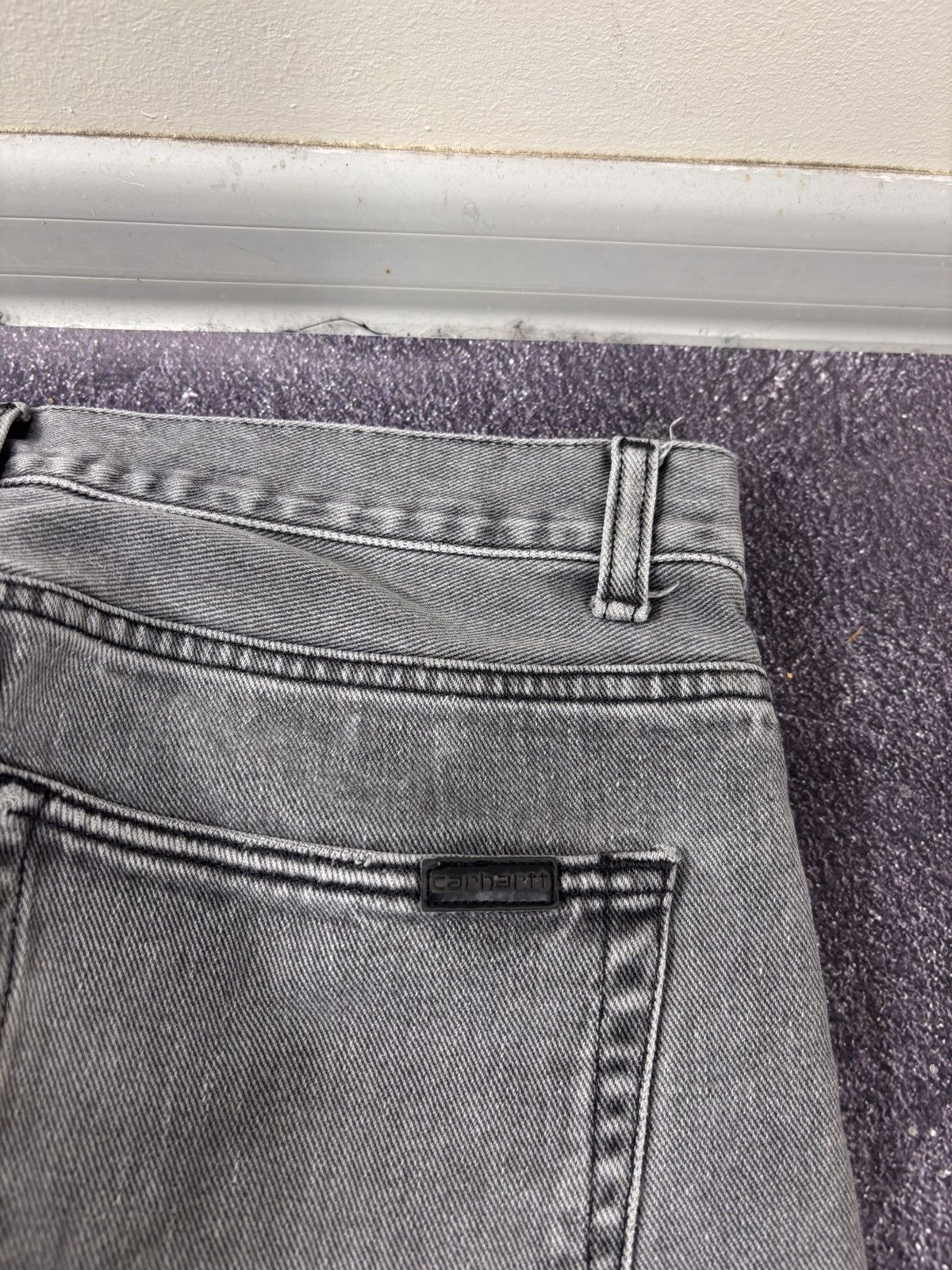 Carhartt Carhartt WIP Vicious Men’s Slim Straight Grey Pants Jeans Size US 31 - 15 Thumbnail