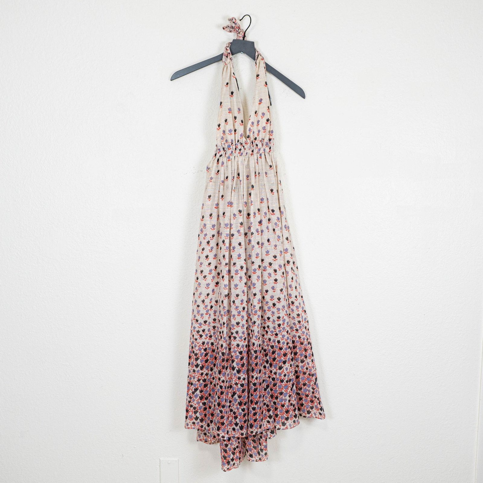 LoveShackFancy Love Shack Fancy Floral Halter Maxi Dress Boho Open Back 0 Size XS / US 0-2 / IT 36-38 - 9 Thumbnail
