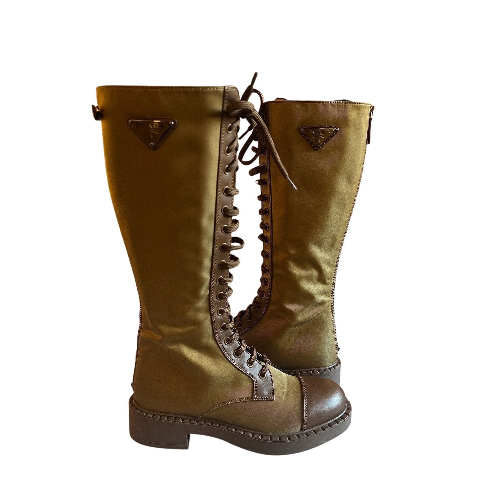 Prada Prada NWB Women's Re-nylon Tall Combat Boot Size US 7 / IT 37 - 1 Thumbnail