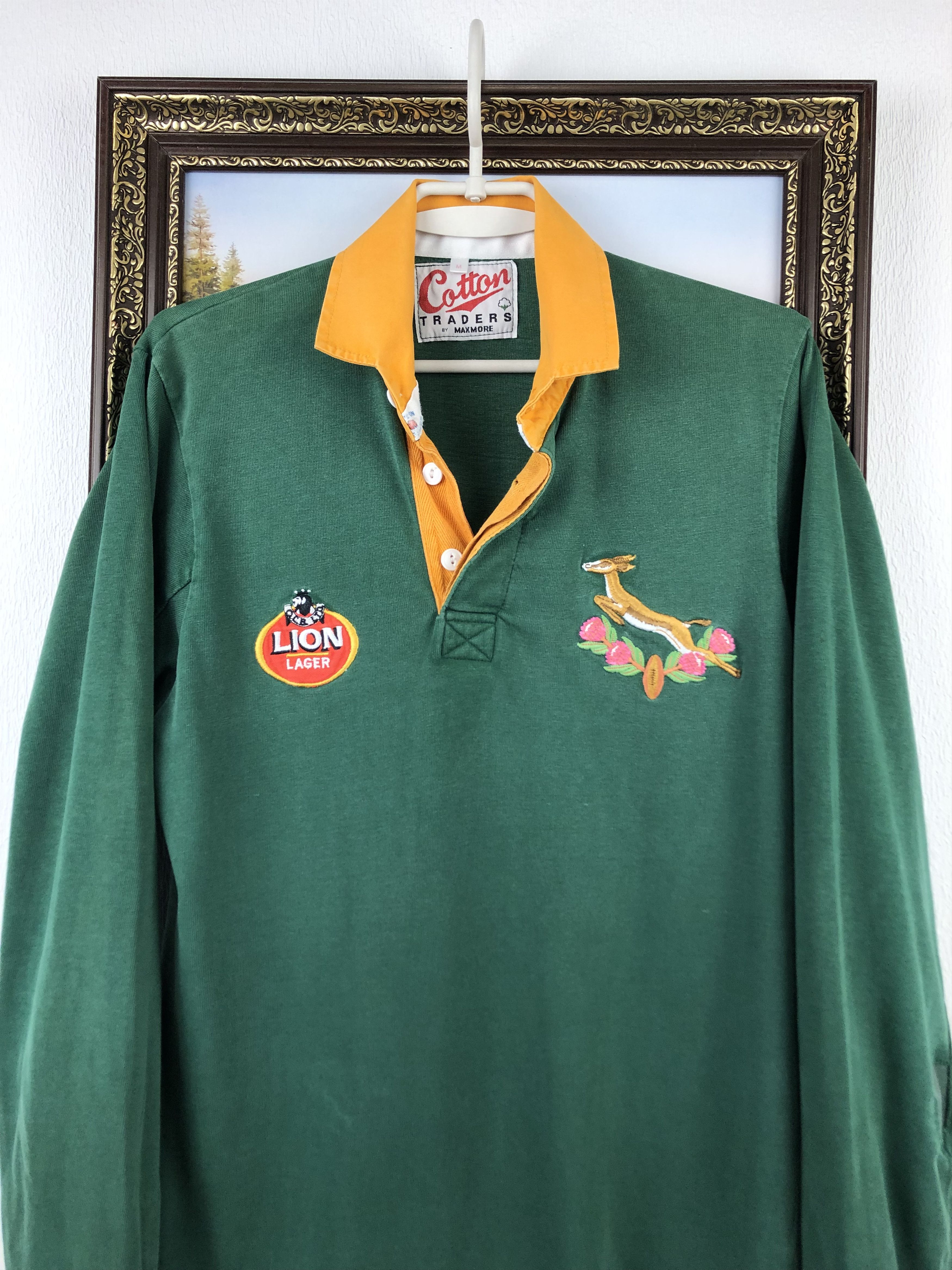 Vintage Vintage South Africa Rugby Union Jersey Cotton Traders Shirt Size US M / EU 48-50 / 2 - 2 Thumbnail