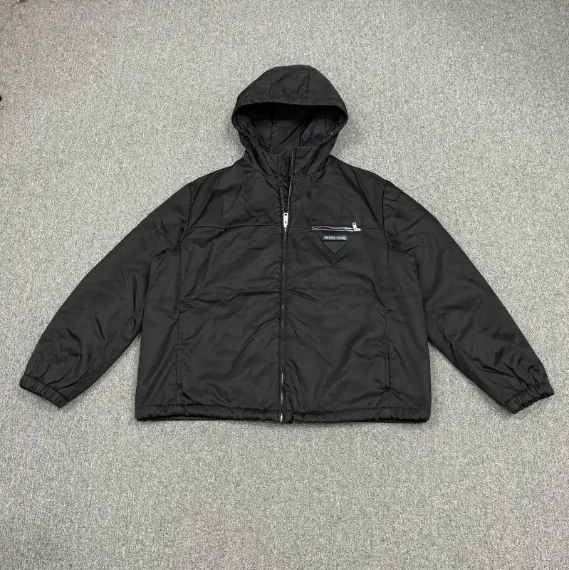 Prada Prada Black Nylon Hooded Jacket for Men Size US XXL / EU 58 / 5 - 1 Thumbnail