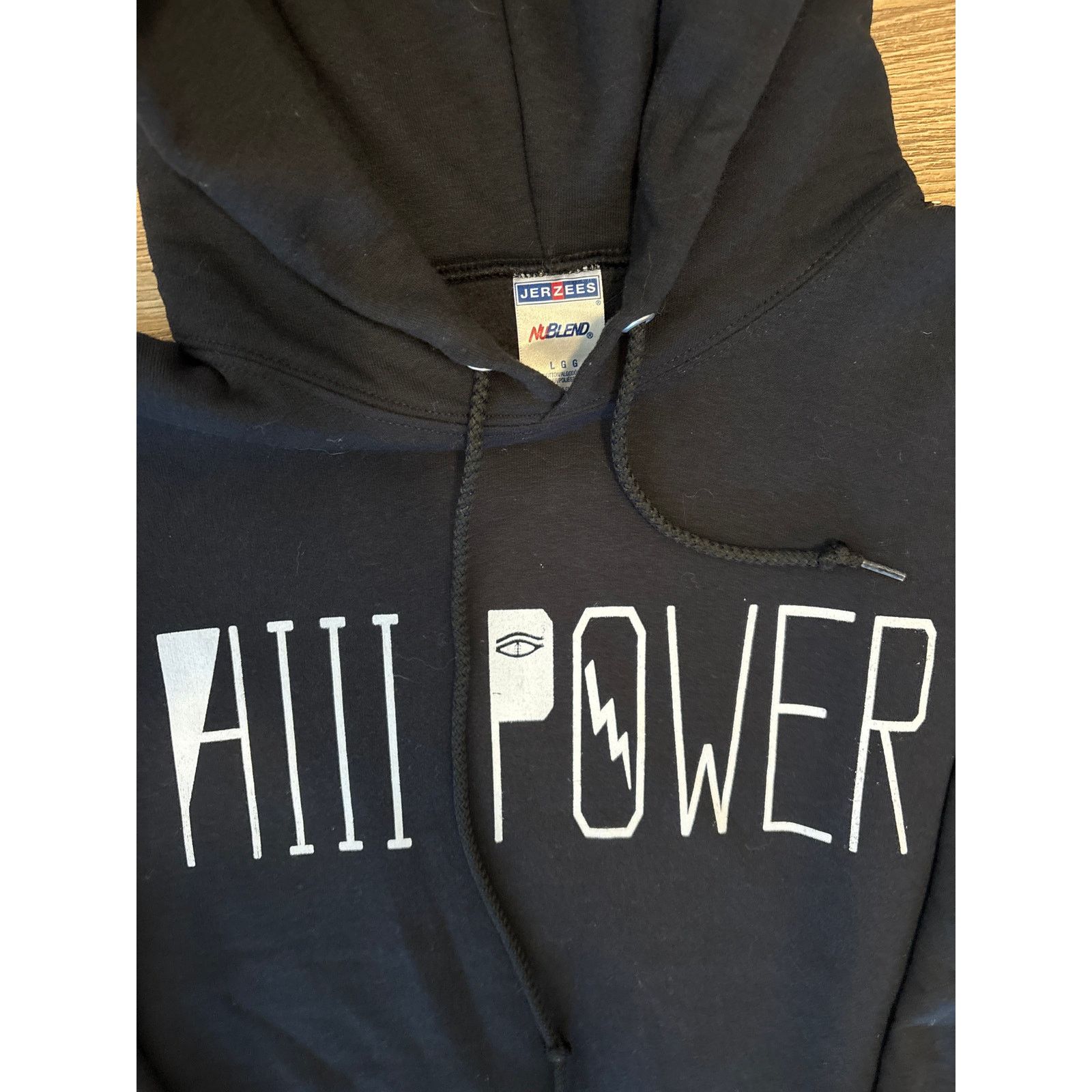 Jerzees 2013 rare OG “HiiPoWeR woodmark Hoody” Kendrick Lamar Merch Size US XL / EU 56 / 4 - 2 Thumbnail