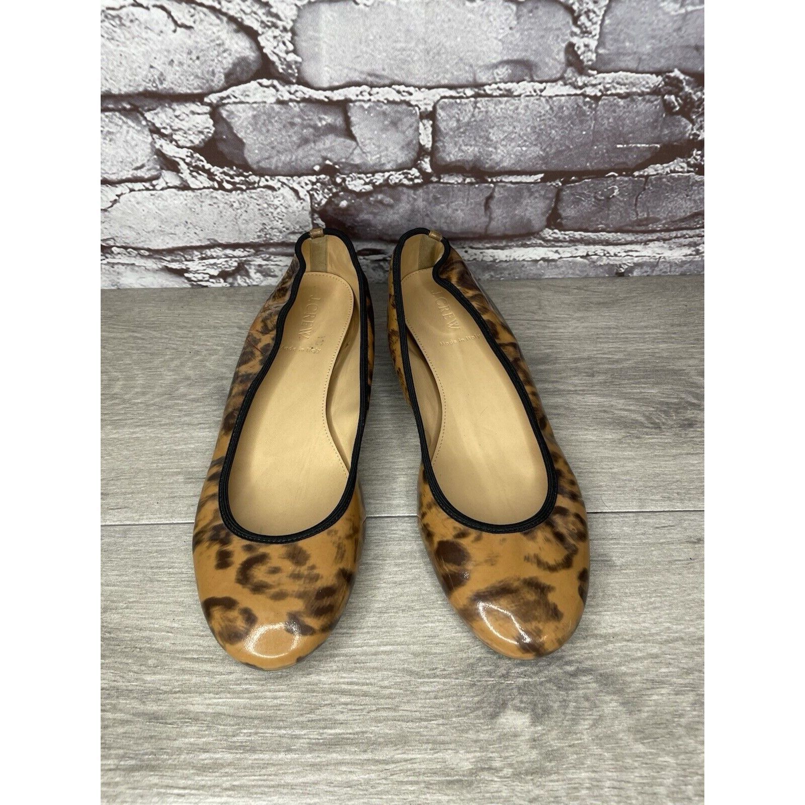 J.Crew J. Crew Caramel Animal Print Patent Leather Ballet Flats Wom Size US 9 / IT 39 - 2 Thumbnail