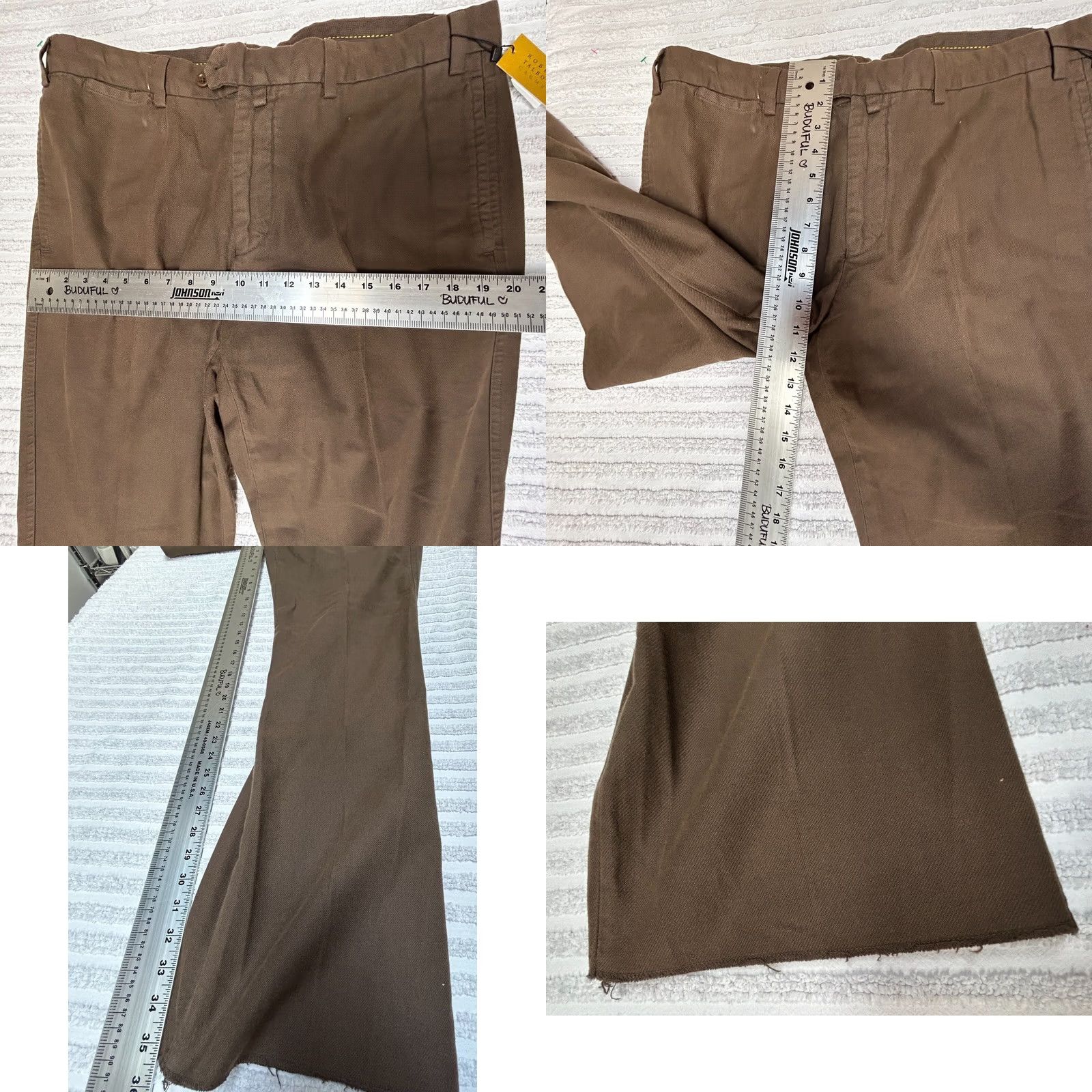 Robert Talbott Robert Talbott Carmel Mens Cotton Chino Pants 38 Brown Unhemmed Size 38 New Size US 38 / EU 54 - 8 Thumbnail