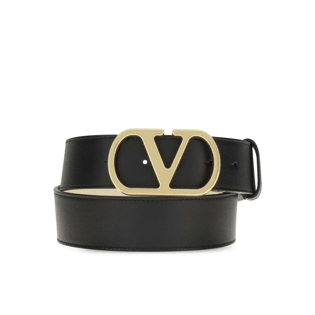 VALENTINO GARAVANI Black/Butter White Women's 40mm Belt New
