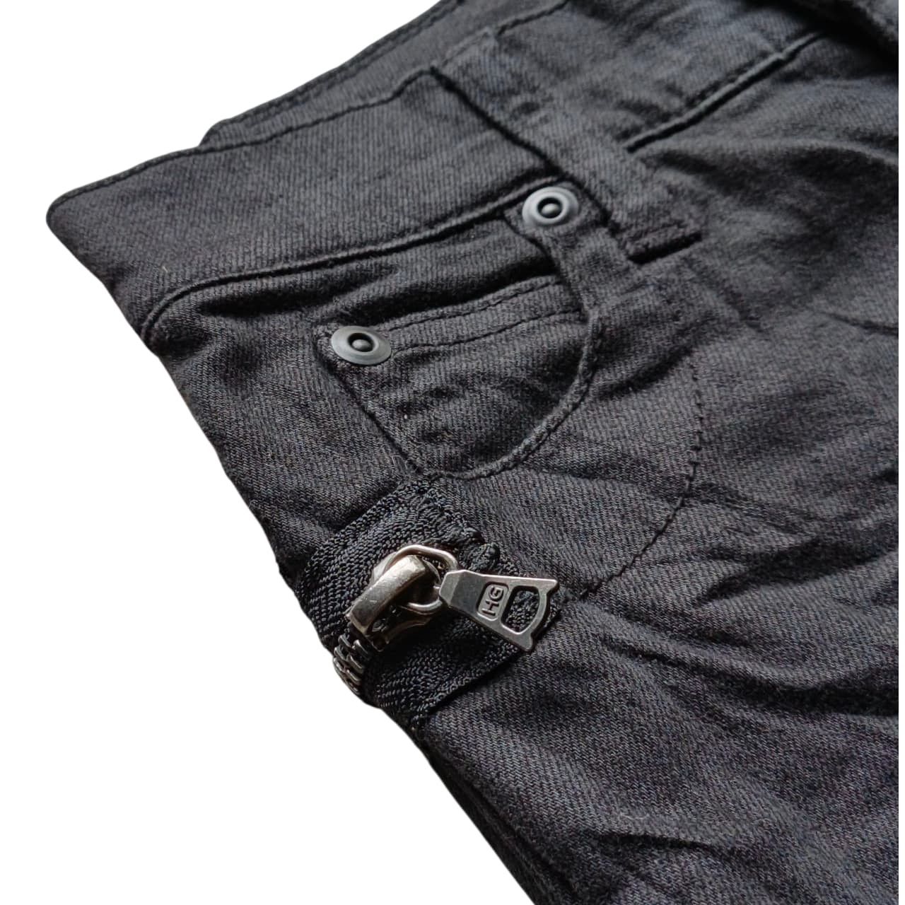 Hysteric Glamour Hysteric Glamour Distressed Zipper Studded Black Biker Jeans Size 23" - 3 Thumbnail