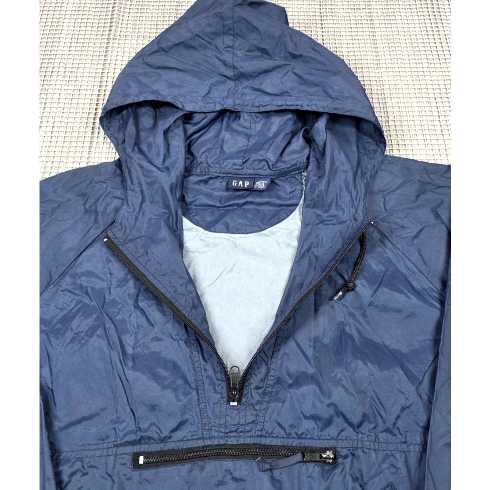 Gap VTG GAP Anorak Pocket 1/4 Zip Pullover Jacket Blue Mens L Crew Neck? Size US L / EU 52-54 / 3 - 4 Thumbnail