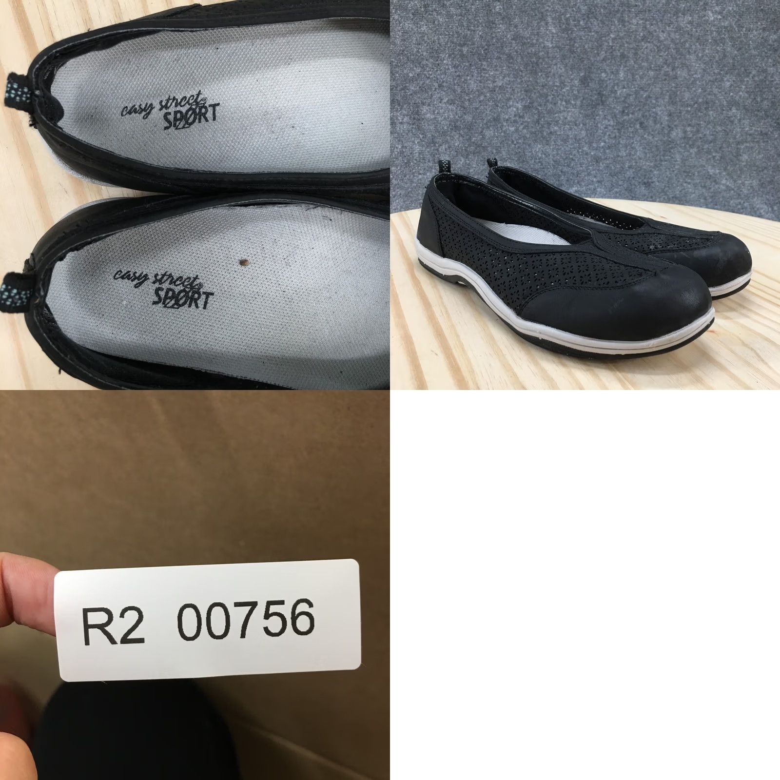 Vintage Easy Street Slip-On Casual Shoe Womens 8W Wide Black Ster n Laser Cut Out Comfort Size US 8 / IT 38 - 10 Thumbnail